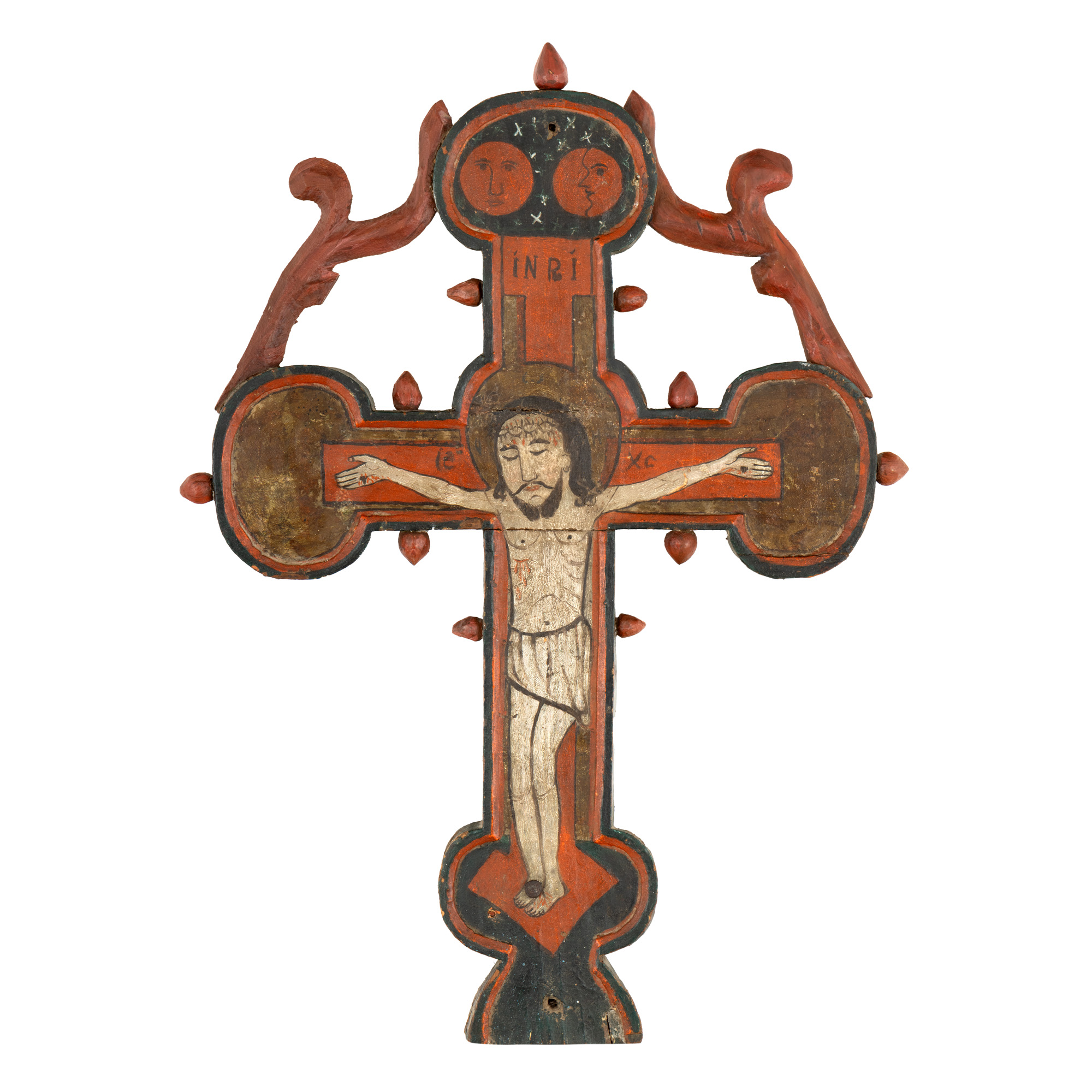 Cruce de iconostas, ”Iisus Răstignit”, școală transilvăneană, sfârșitul sec. XVIII