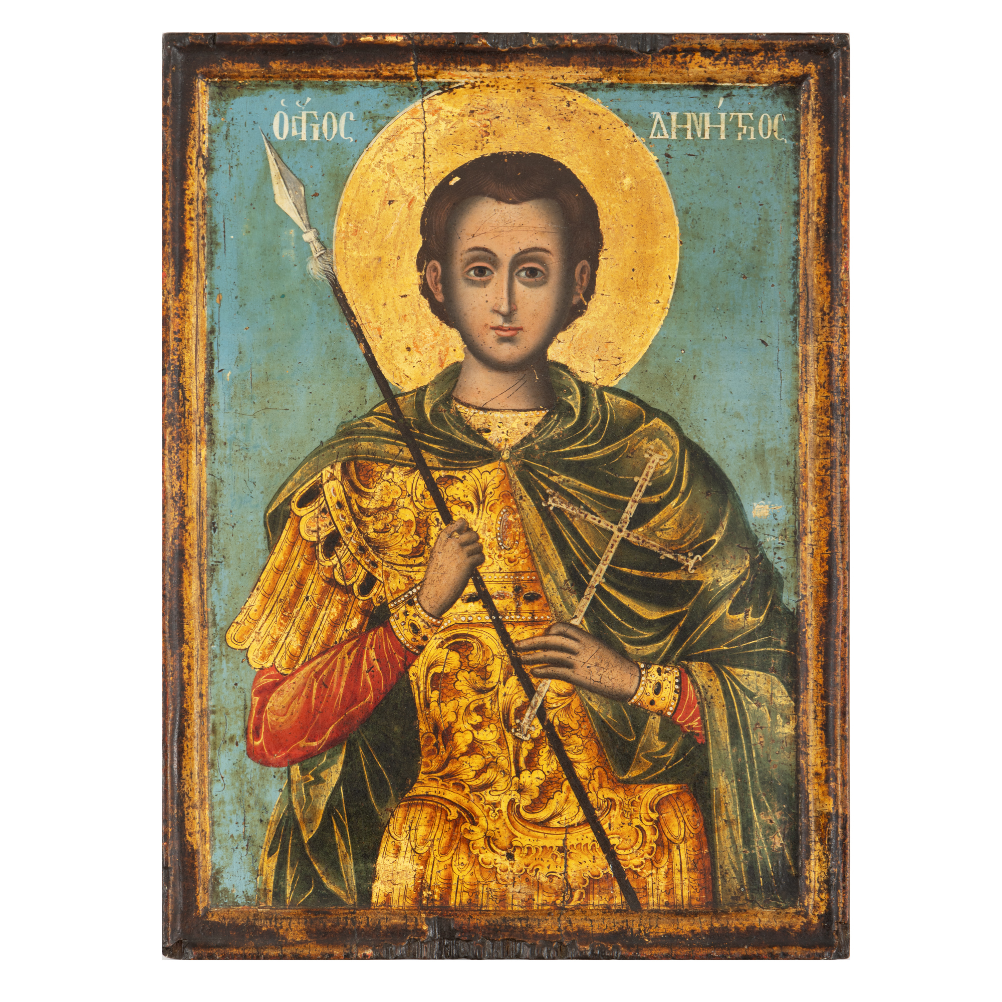Icoană pe lemn, ”Sfântul Dumitru”, școală grecească, sfârșitul sec. XVIII-începutul sec. XIX, de colecție