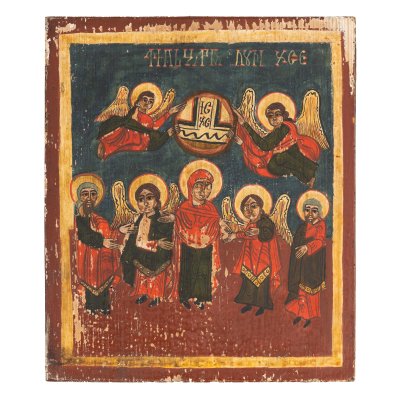 Icoană pe lemn, ”Înălțarea Domnului”, școală românească, sfârșitul sec. XVIII-începutul sec. XIX