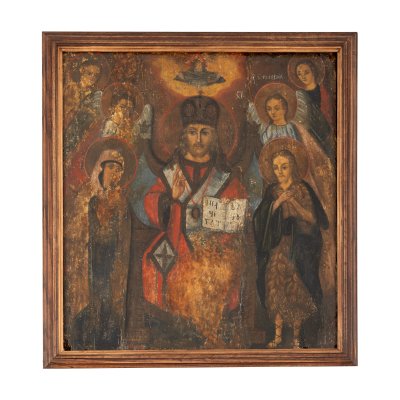 Icon on wood, "Deesis", Russian School, 19th Century