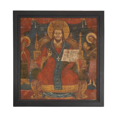 Icoană împărătească pe pânză, "Deisis", atelier transilvănean, sfârșitul sec. XVIII