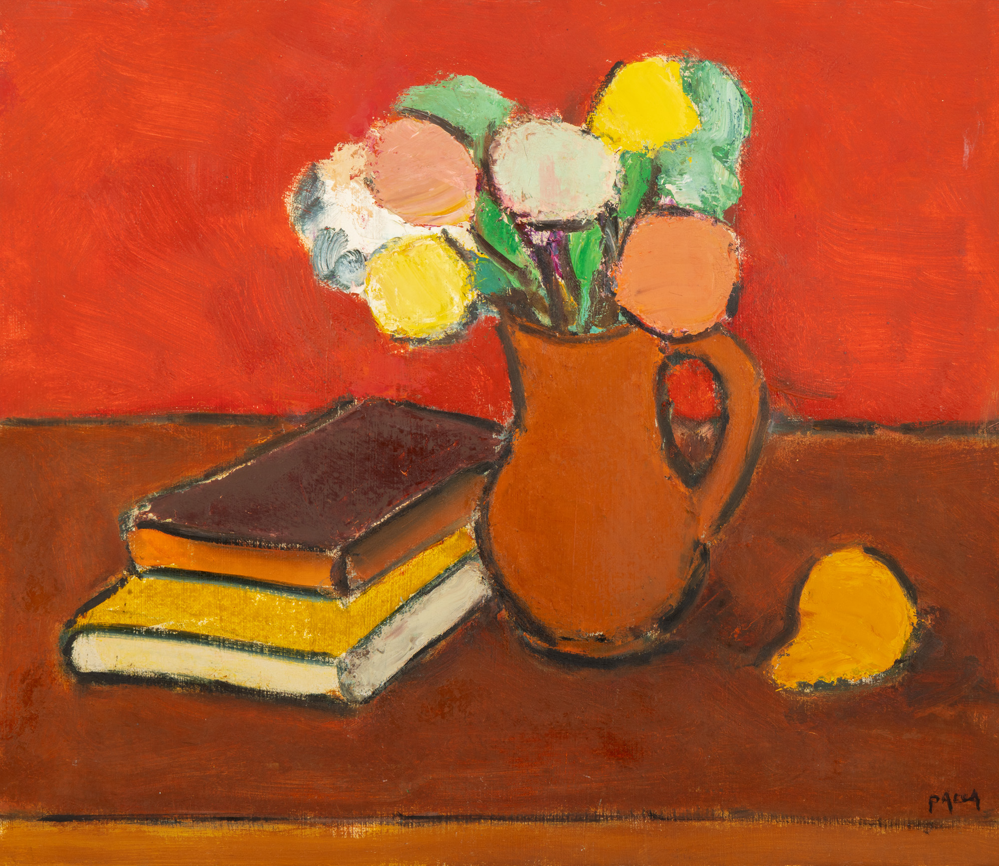 Jar with Carnations and Books