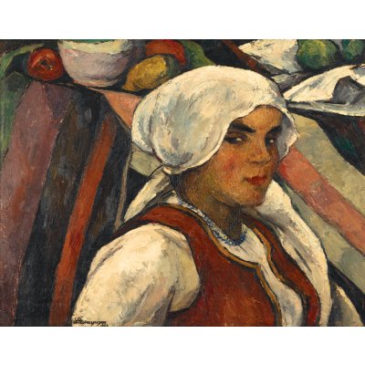 Peasant Girl with White Scarf