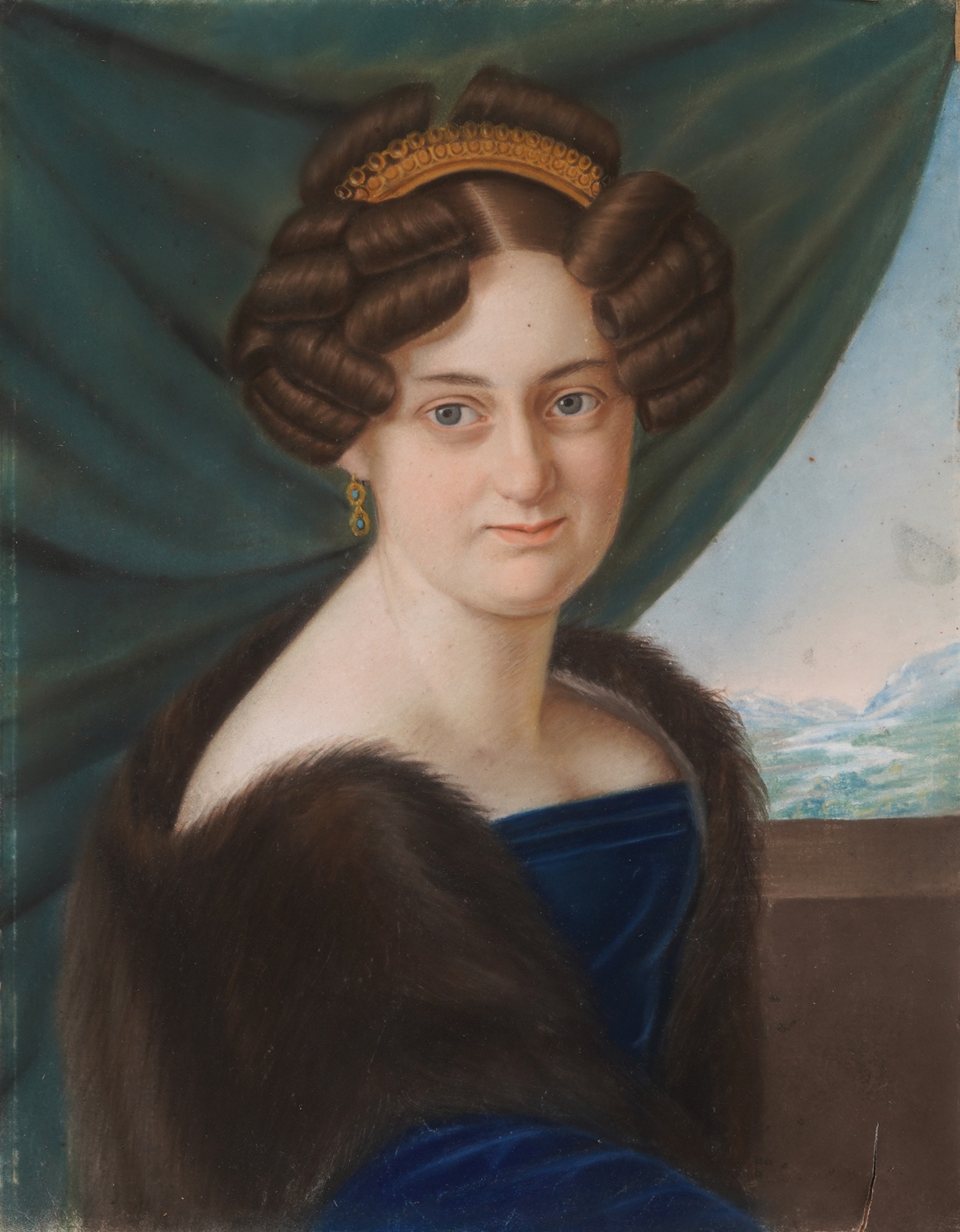 Portret neke dame ogrnute krznom
