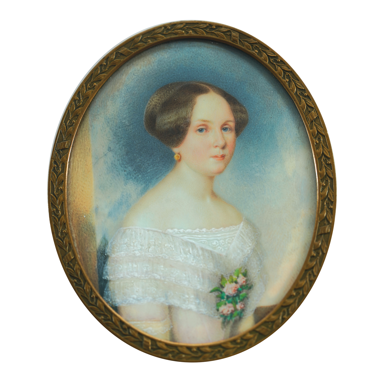 Bust of a Woman with Flowers on her Chest