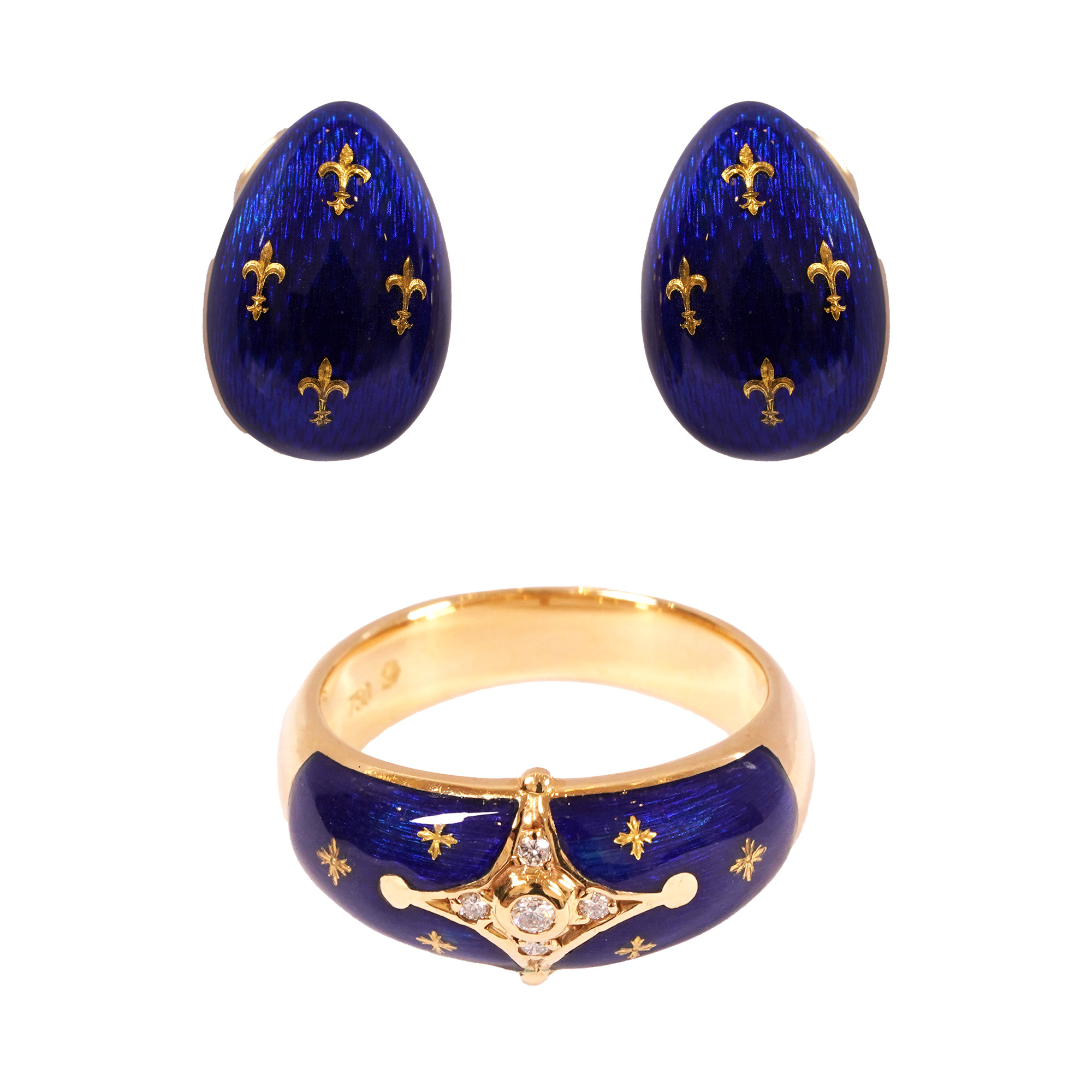Комплект Fabergé от злато, декориран с емайл и диаманти, лимитирана серия