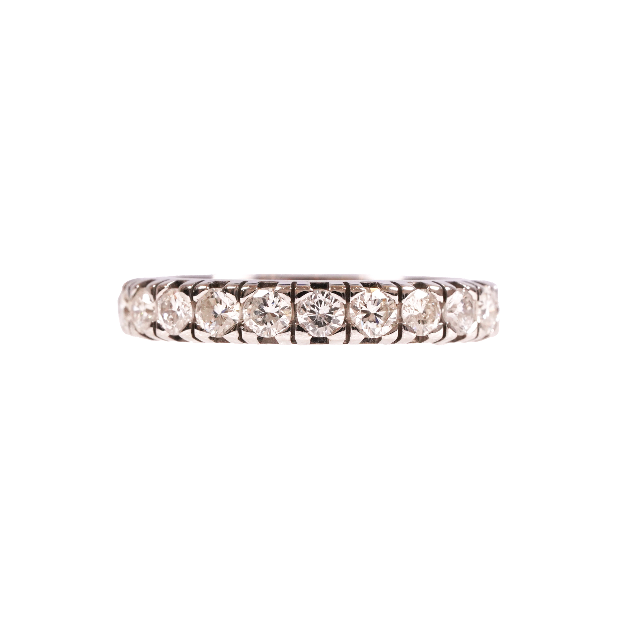 White gold ring decorated with diamonds