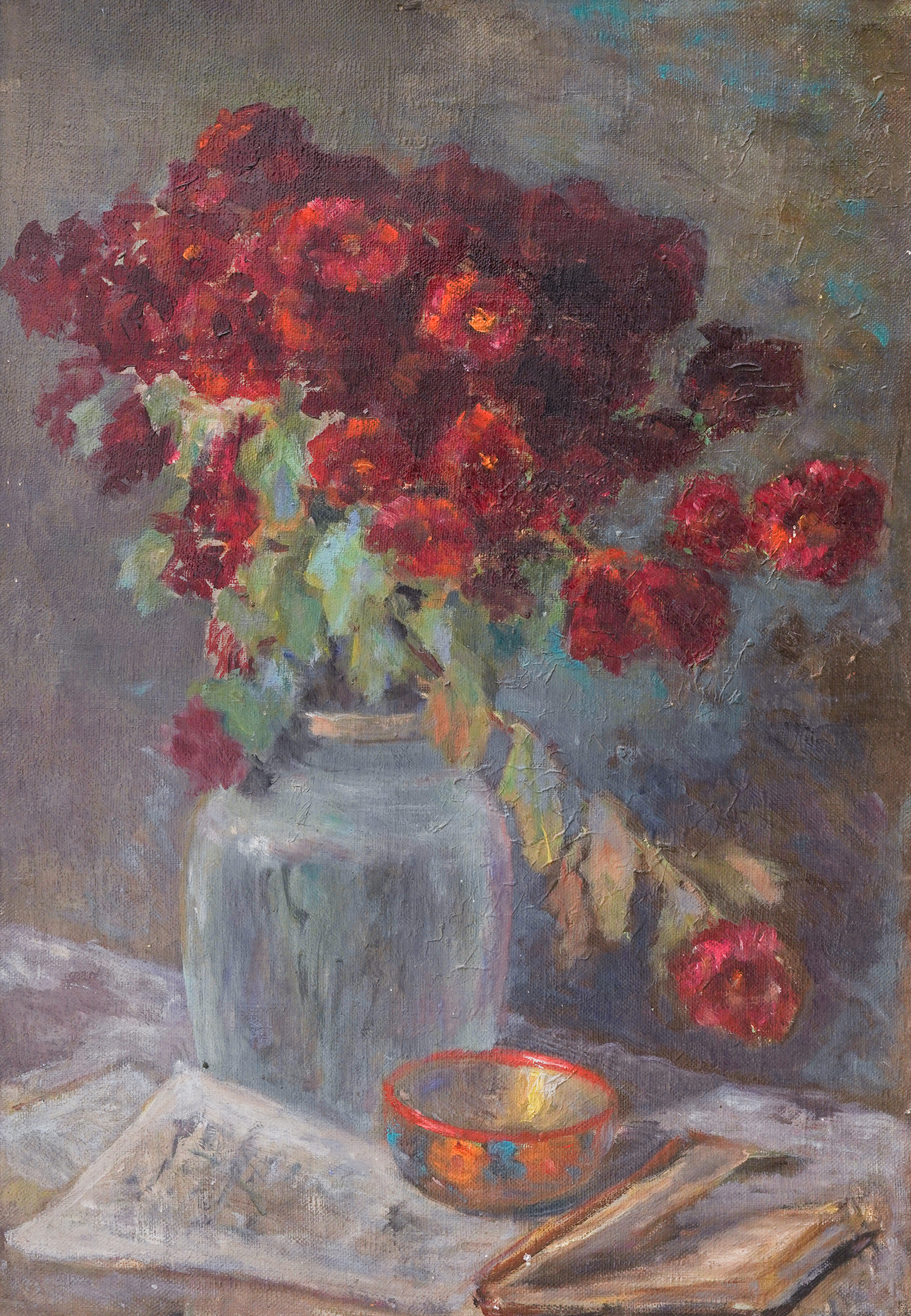 Red chrysanthemums