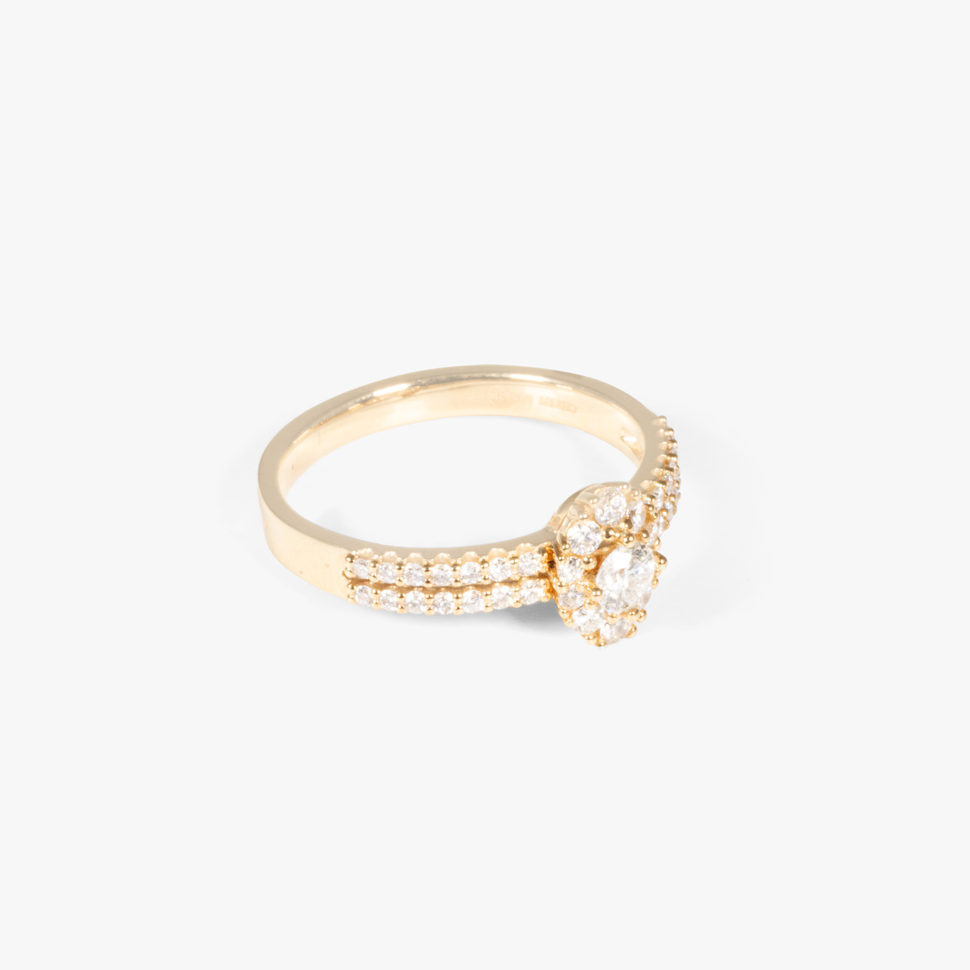 Christ Ring, made of gold, decorated with diamonds, accompanied by documents and original box