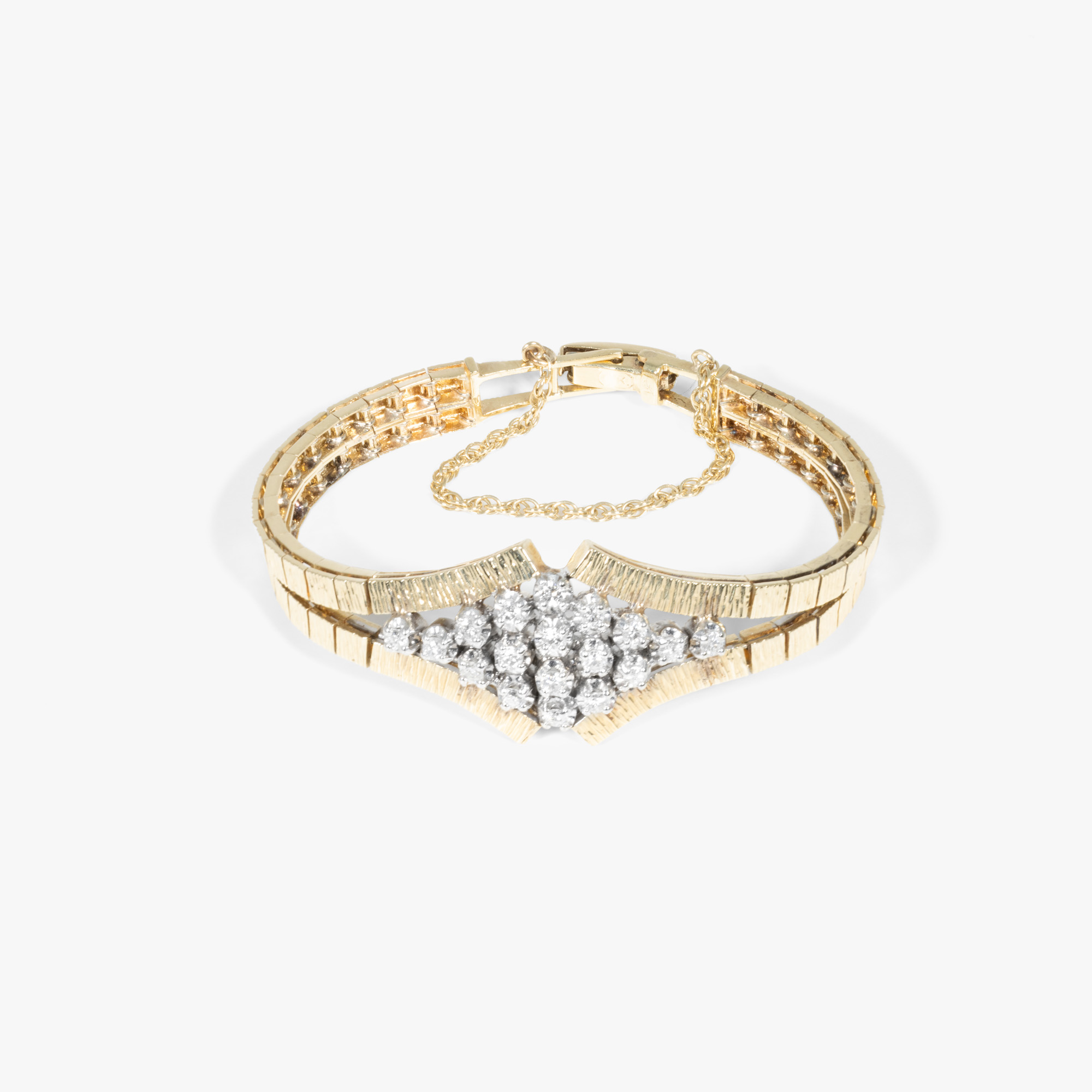 Bicolor gold bracelet, decorated with diamonds