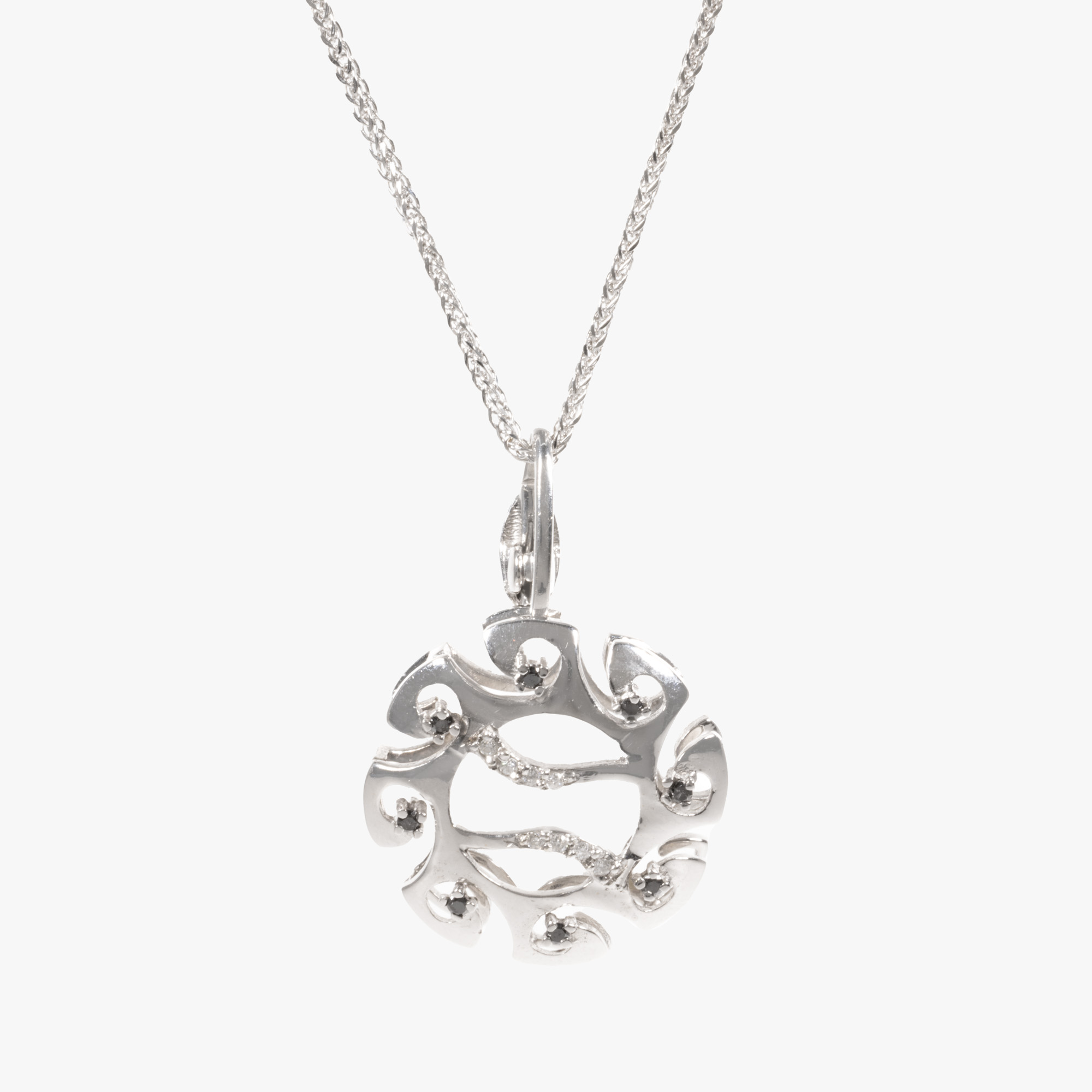 Rosato pendant chain, made of white gold, decorated with diamonds