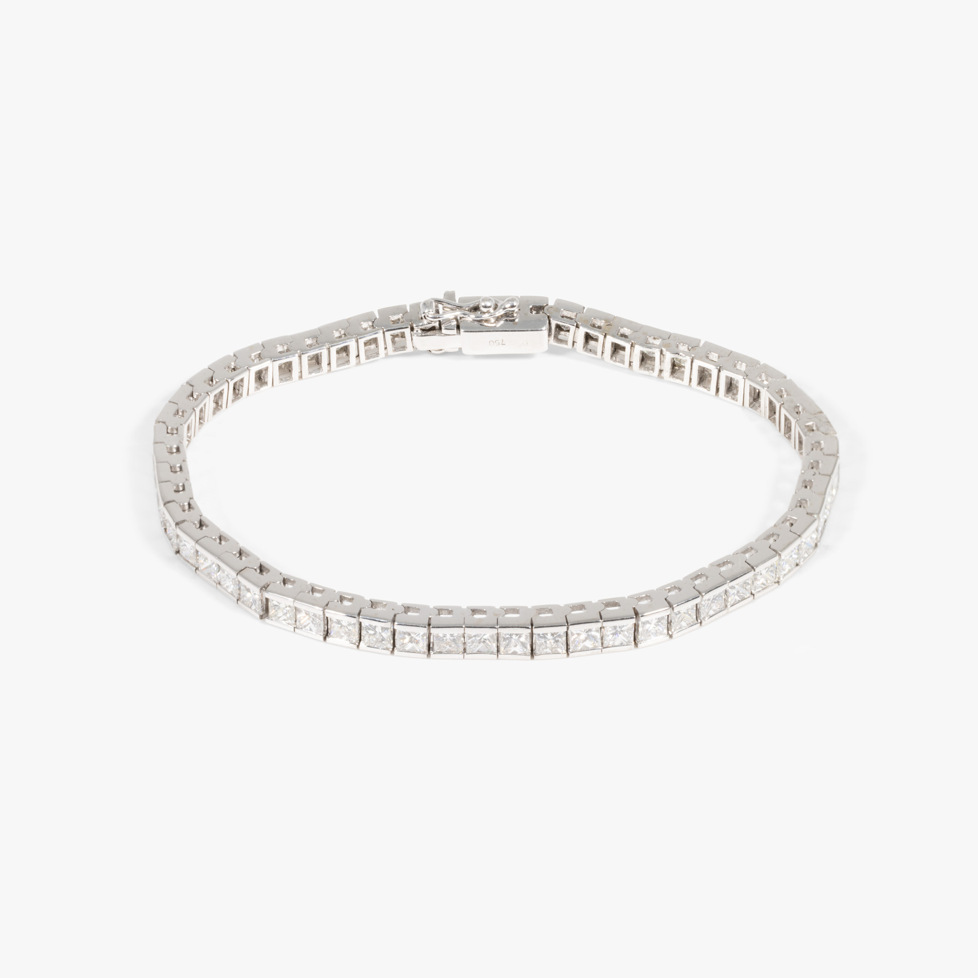 Tennis bracelet, made of white gold, paved with diamonds