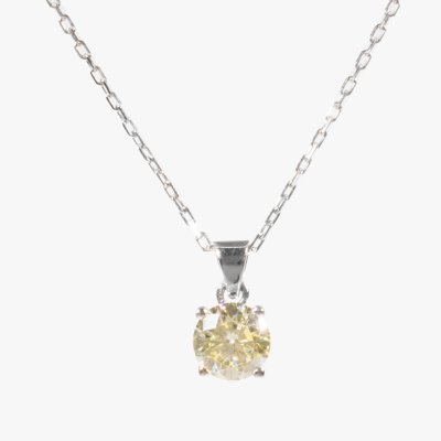White gold chain with diamond decorated pendant