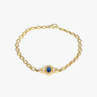 Brățară din aur, decorată cu un safir și diamante