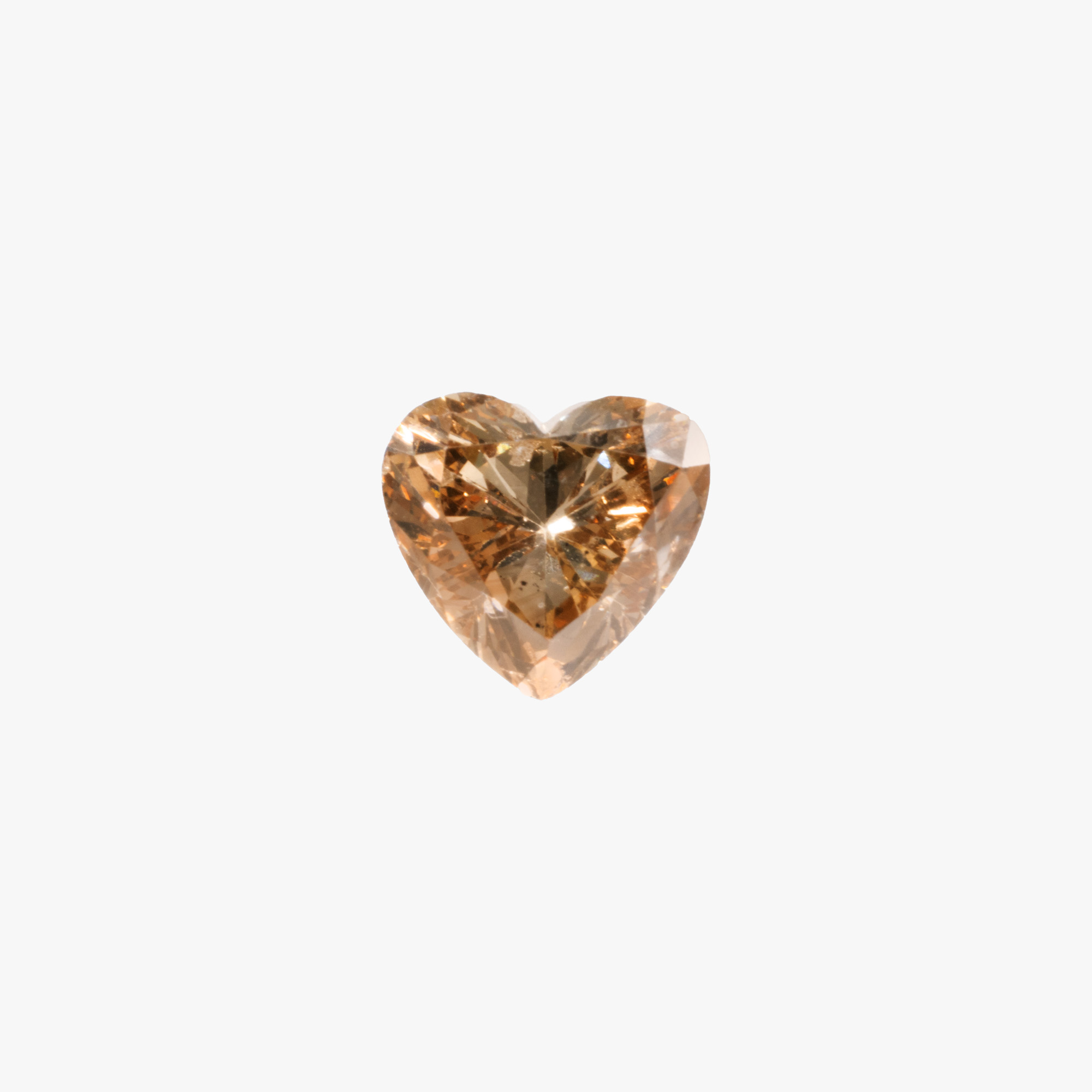 Diamant inimă fațetat, culoare Fancy Yellowish Brown, cca. 1,62 ct. însoțit de certificatul gemologic ALGT