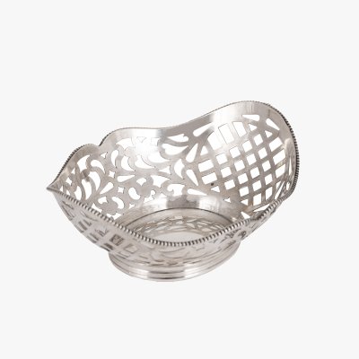 Small silver basket, Herbert Hooijkaas workshop, Schoonhoven, Netherlands, mid 20th century