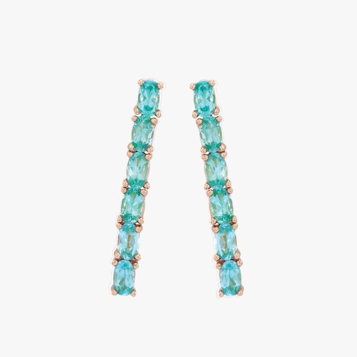 Pair of silver earrings, decorated with apatites