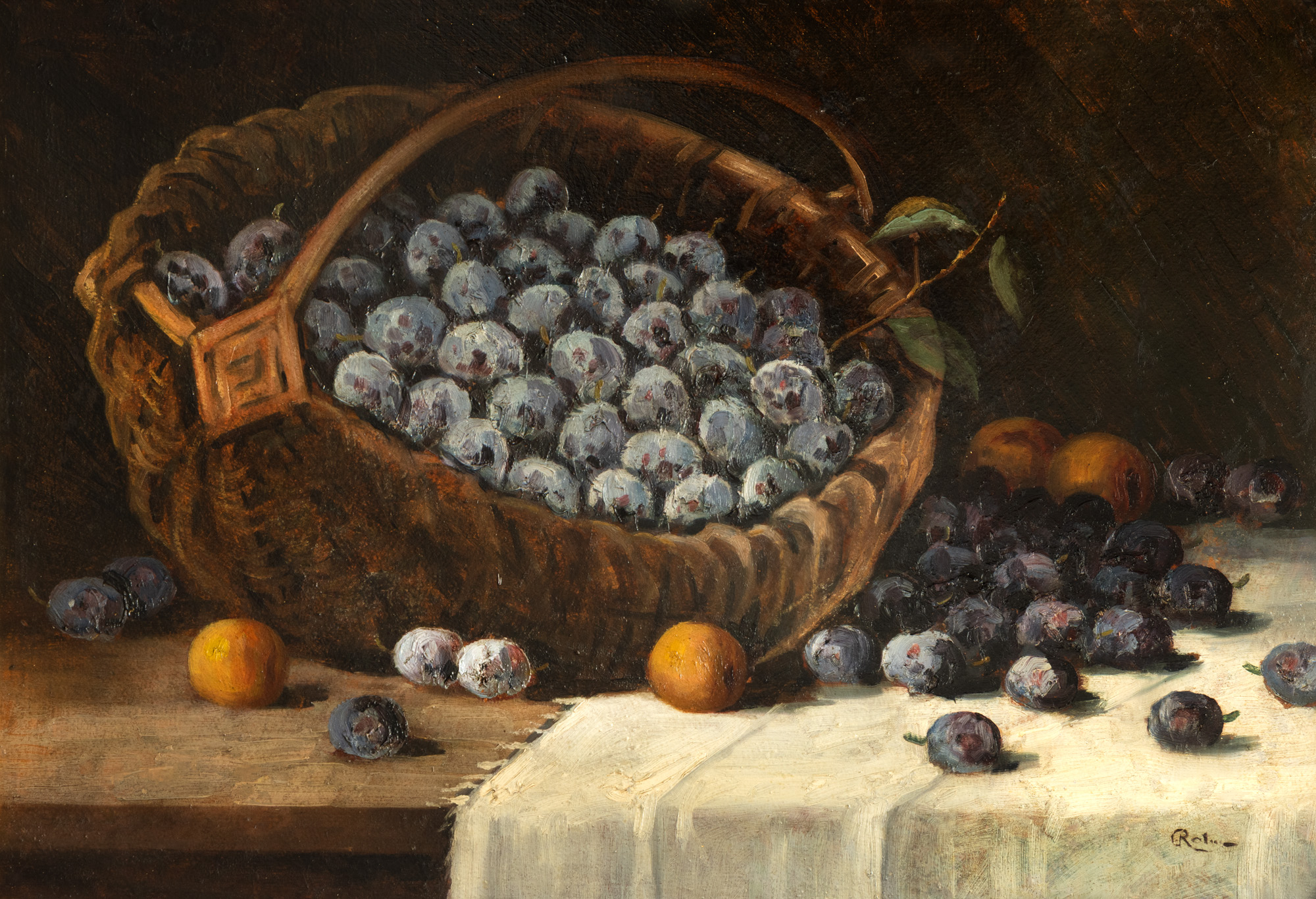 Basket with Plums