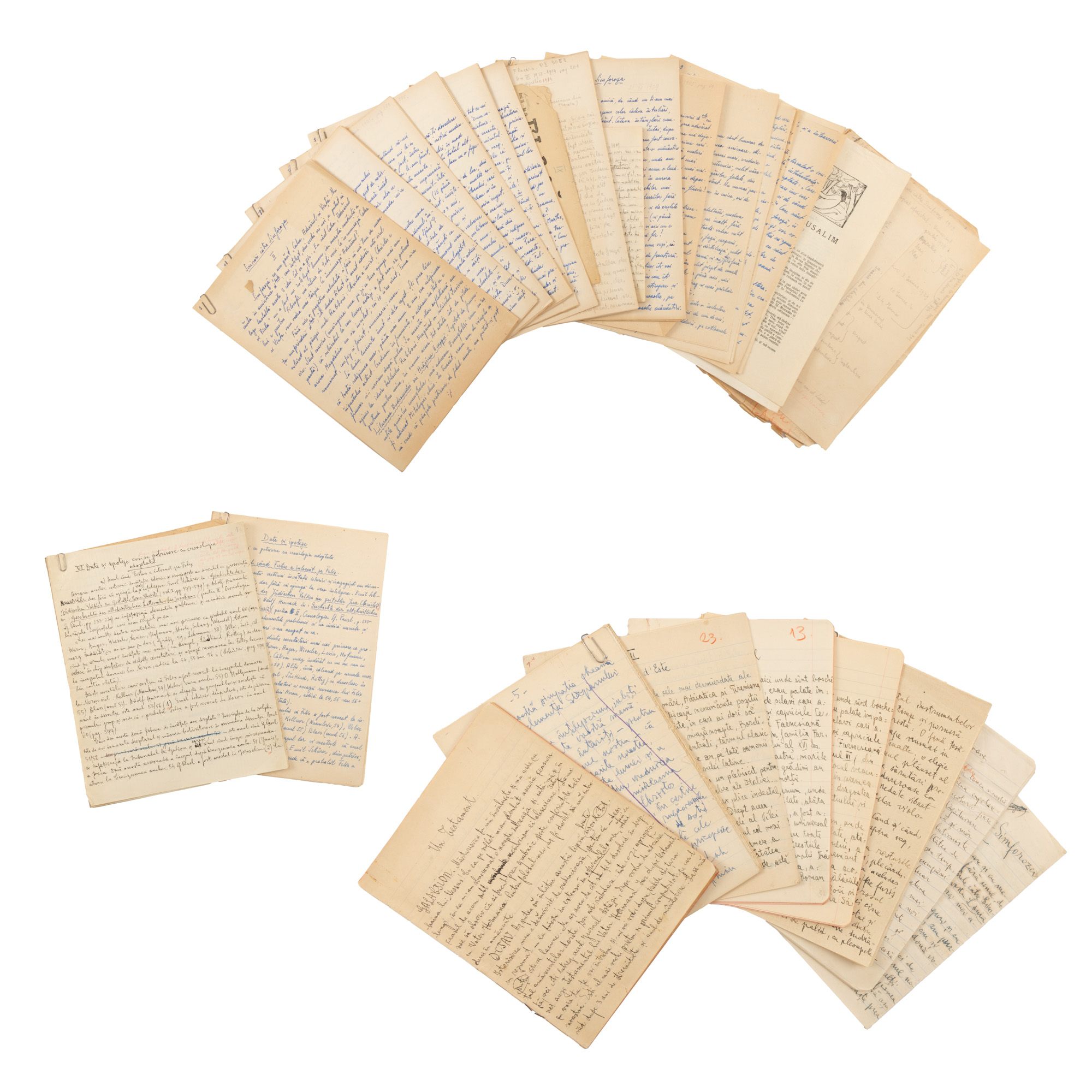 Lot complex de manuscrise literare și corespondență privată ale Părintelui Gala Galaction, provin din colecția istorică Șerban Țuculescu-Maria Galaction