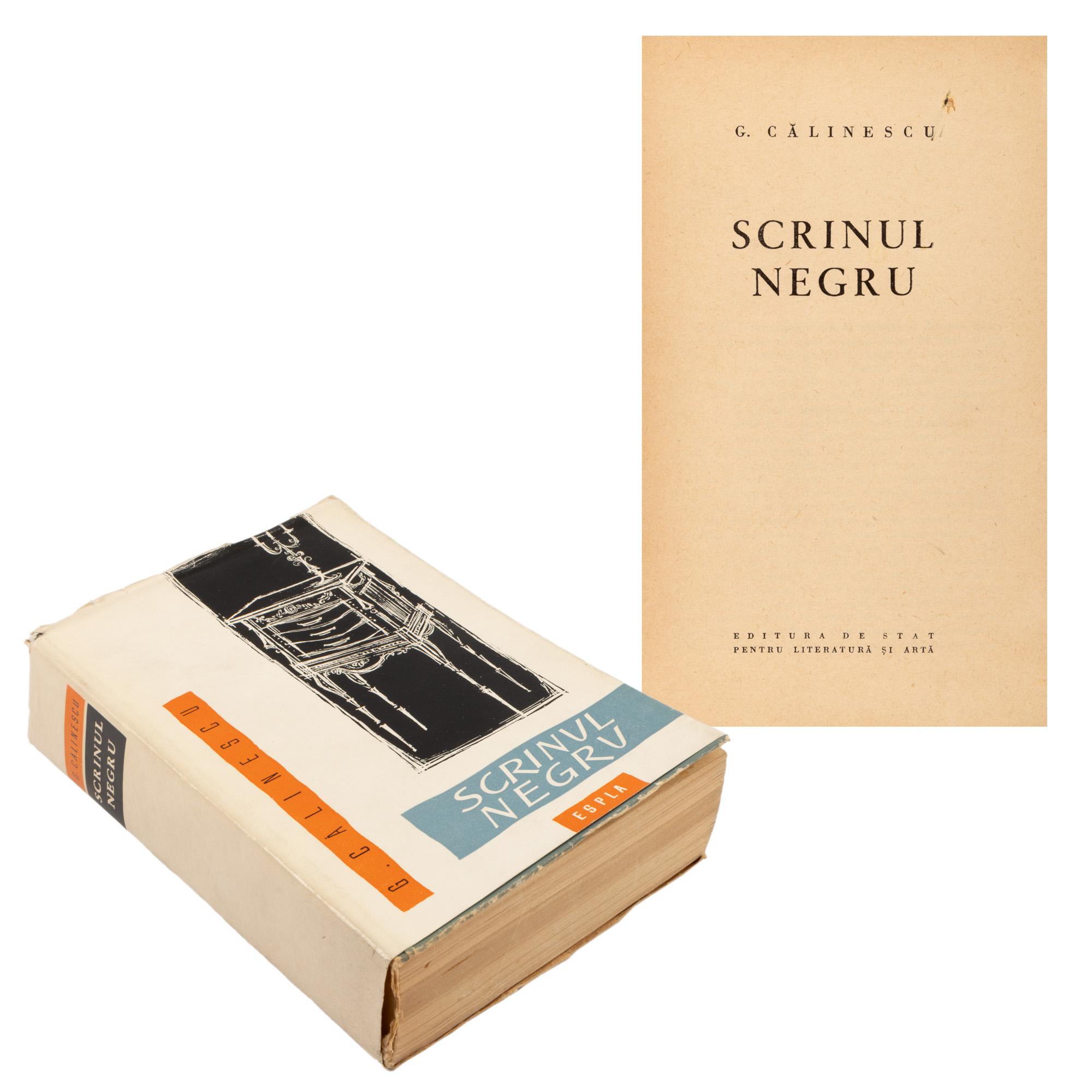 "Black Chest", by George Călinescu, first edition, Bucharest, 1960, with handwritten notes by writer Pericle Martinescu, from whose collection it comes