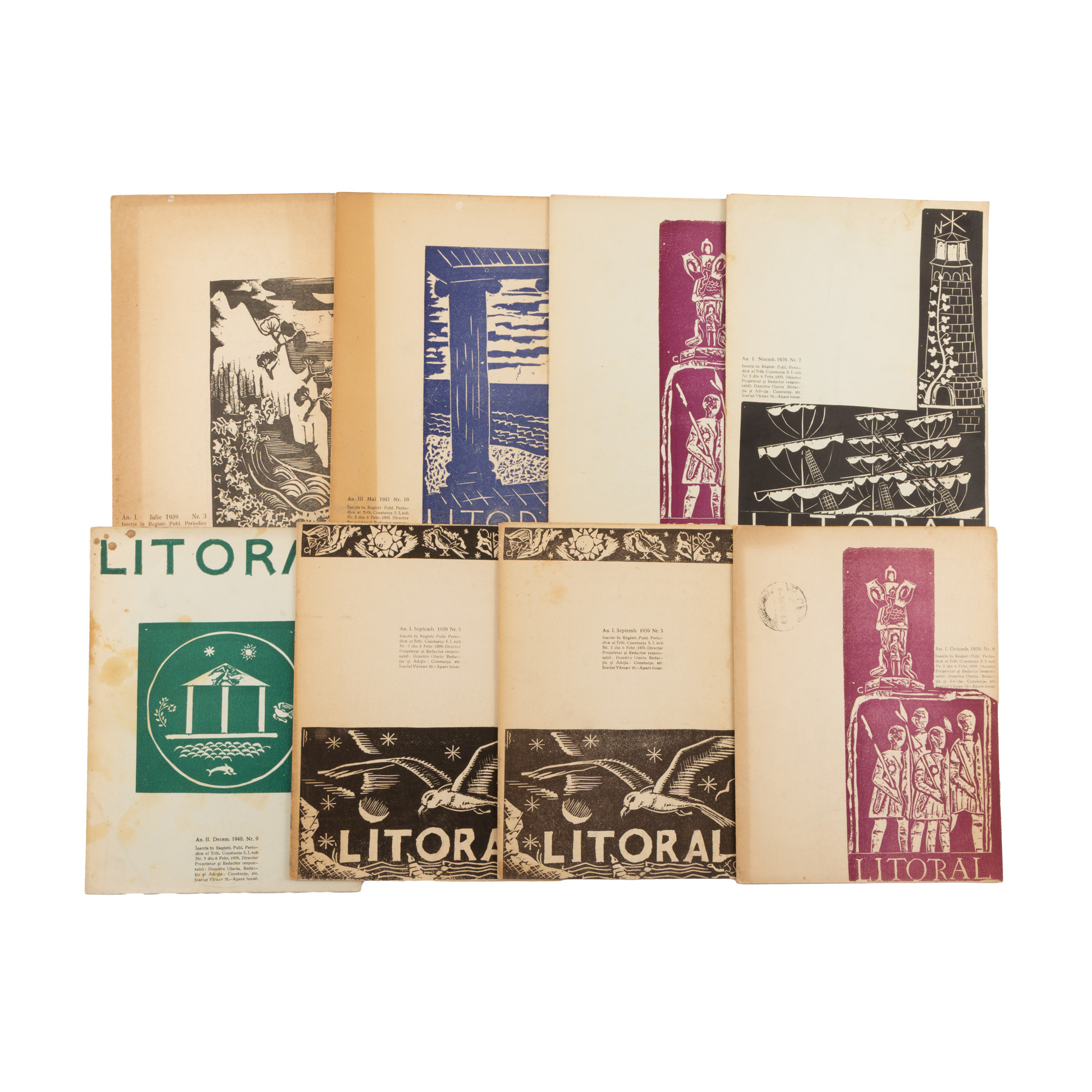Lot 8 "Litoral" magazines, Constanța, 1939-1941, from the collection of writer Pericle Martinescu