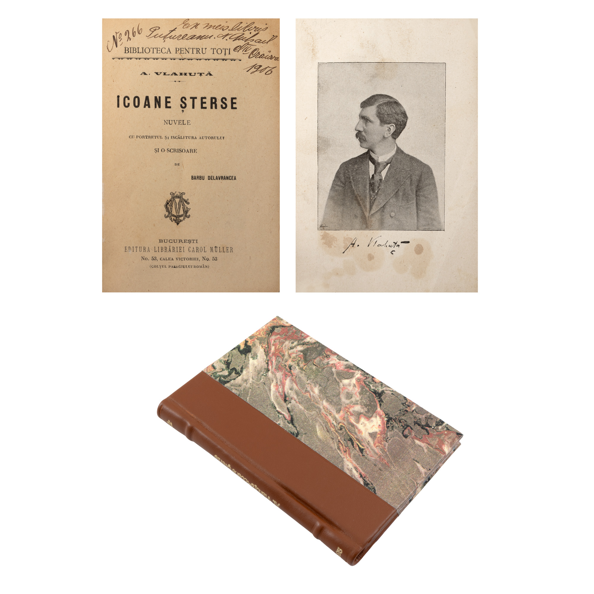 ”Icoane șterse”, de Alexandru Vlahuță, ediție princeps, București, 1895, cu ex libris