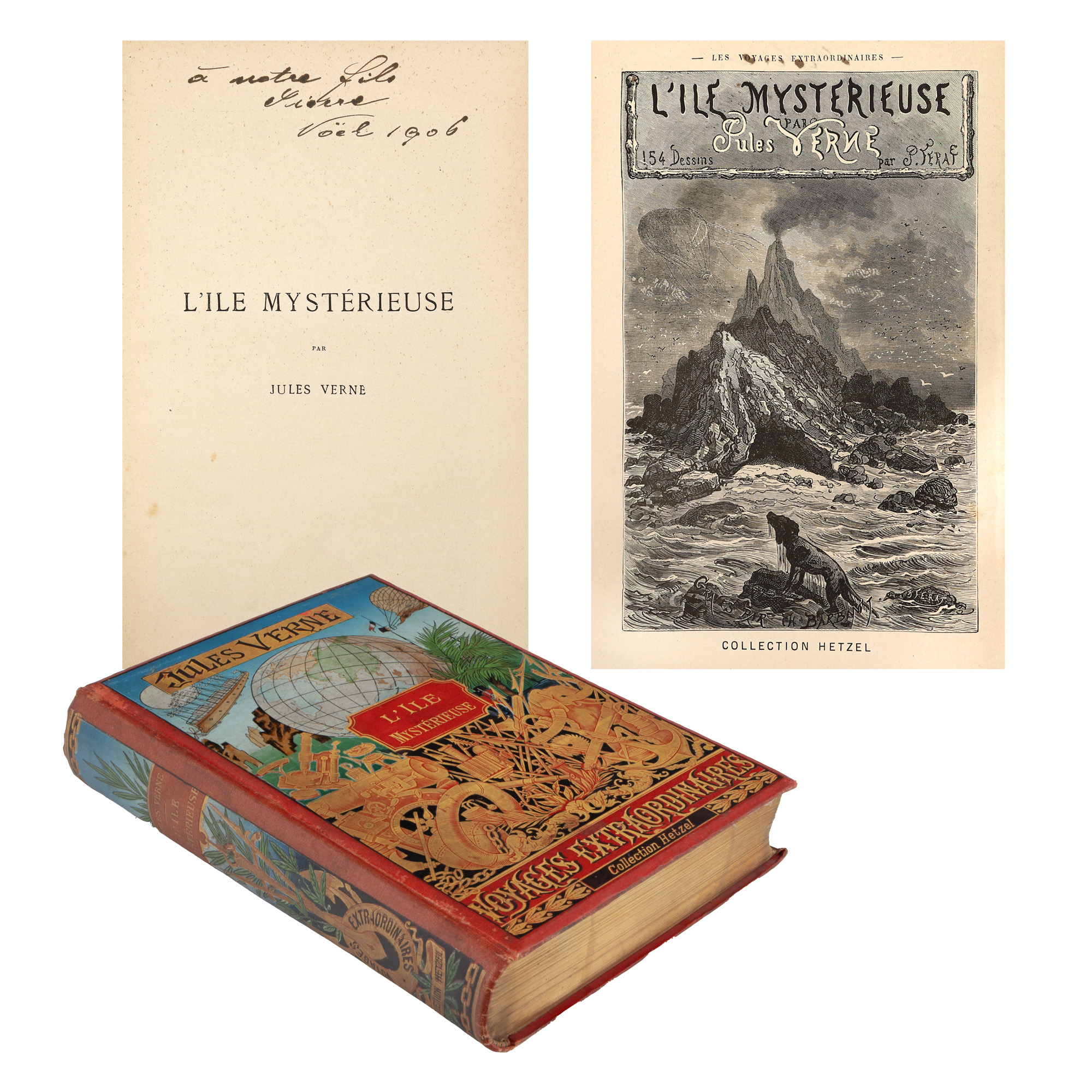 ”Insula Misterioasă”, de Jules Verne, franceză, Paris, cca. 1906, ediție bibliofilă, cu 154 de ilustrații