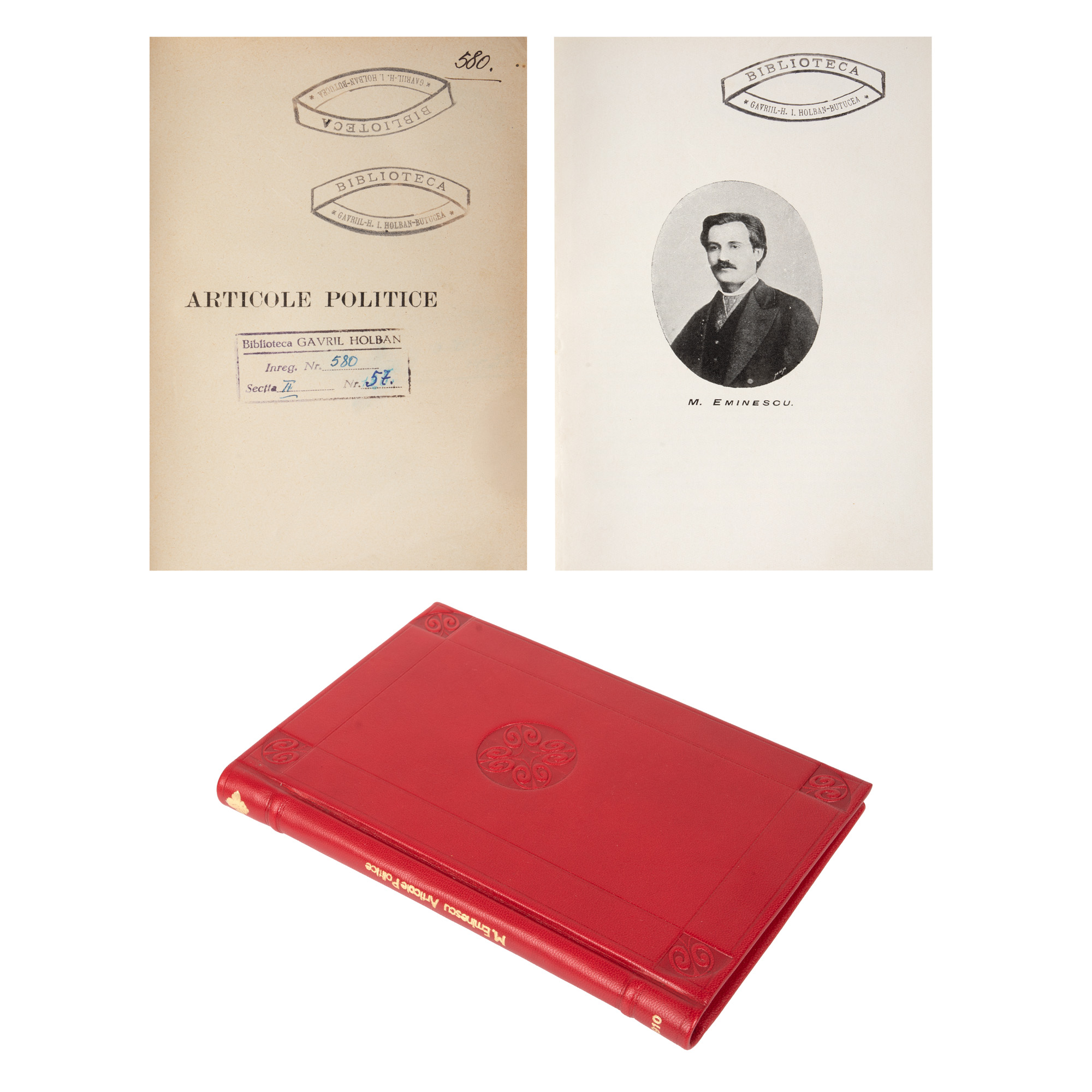 ”Articole politice”, de Mihai Eminescu, București, 1910, cu ex libris
