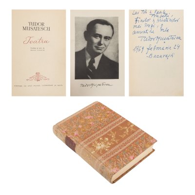 "Theater", by Tudor Mușatescu, Bucharest, 1958, with the dedication and handwritten signature of the author