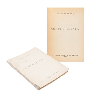 "Act of Presence", by Ilarie Voronca, first edition, Bucharest, 1932