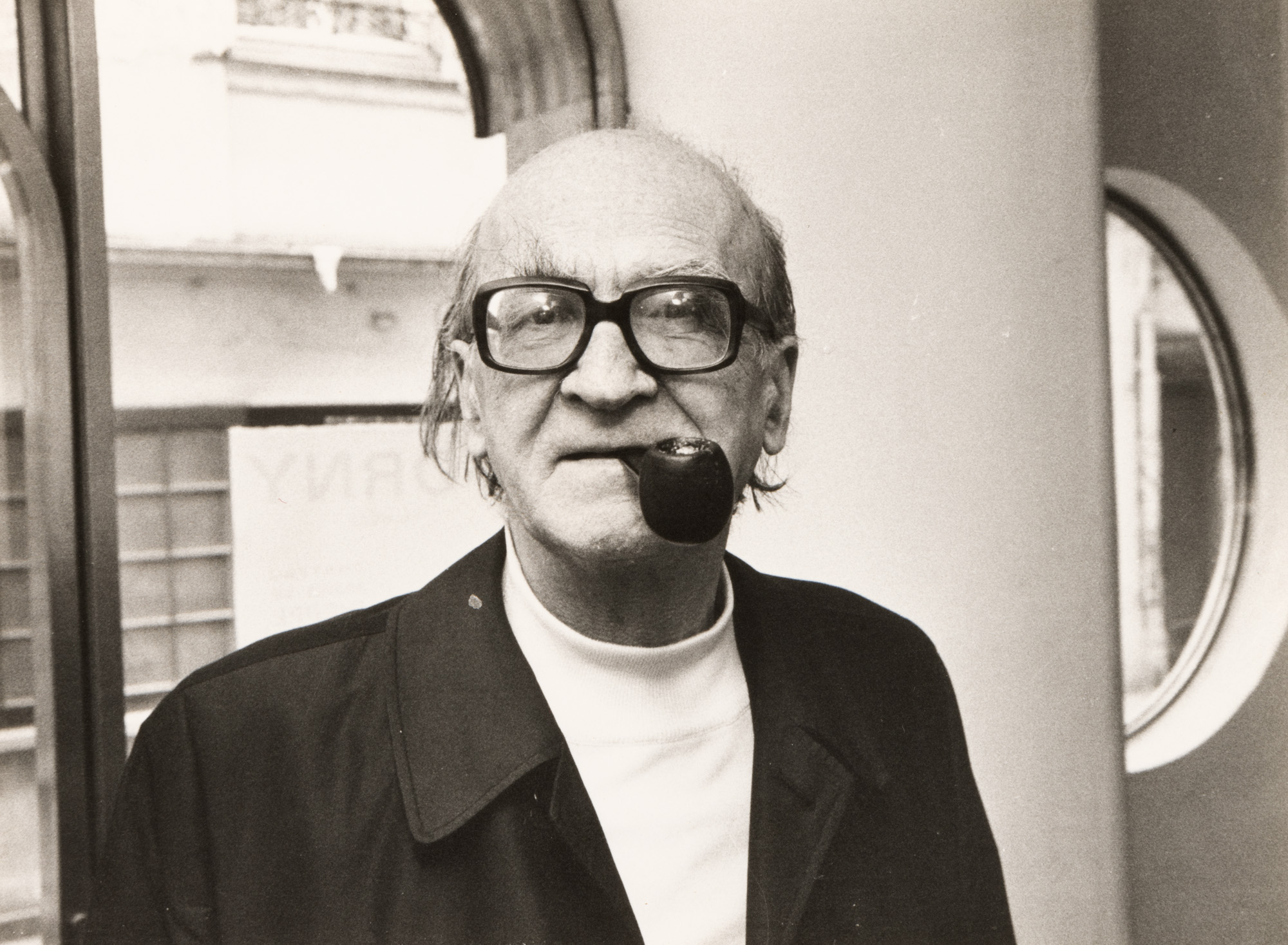 Photograph illustrating Mircea Eliade, Louis Monier photographic studio, Paris, circa 1977, collector's item