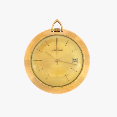 Ceas Glashutte, din oțel placat cu aur, de buzunar, bărbătesc