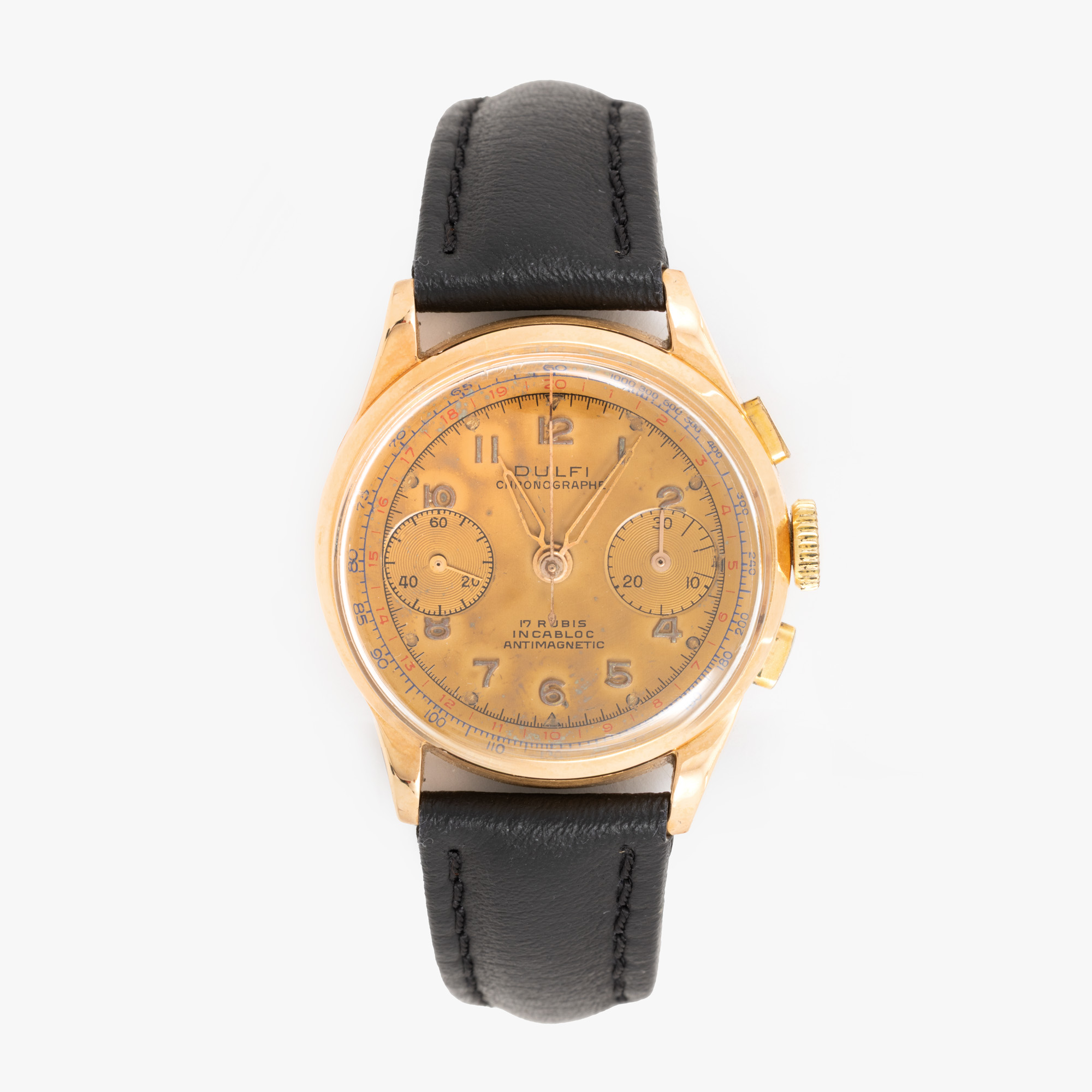 Ceas Dulfi Chronographe, din aur roz, de mână, bărbătesc