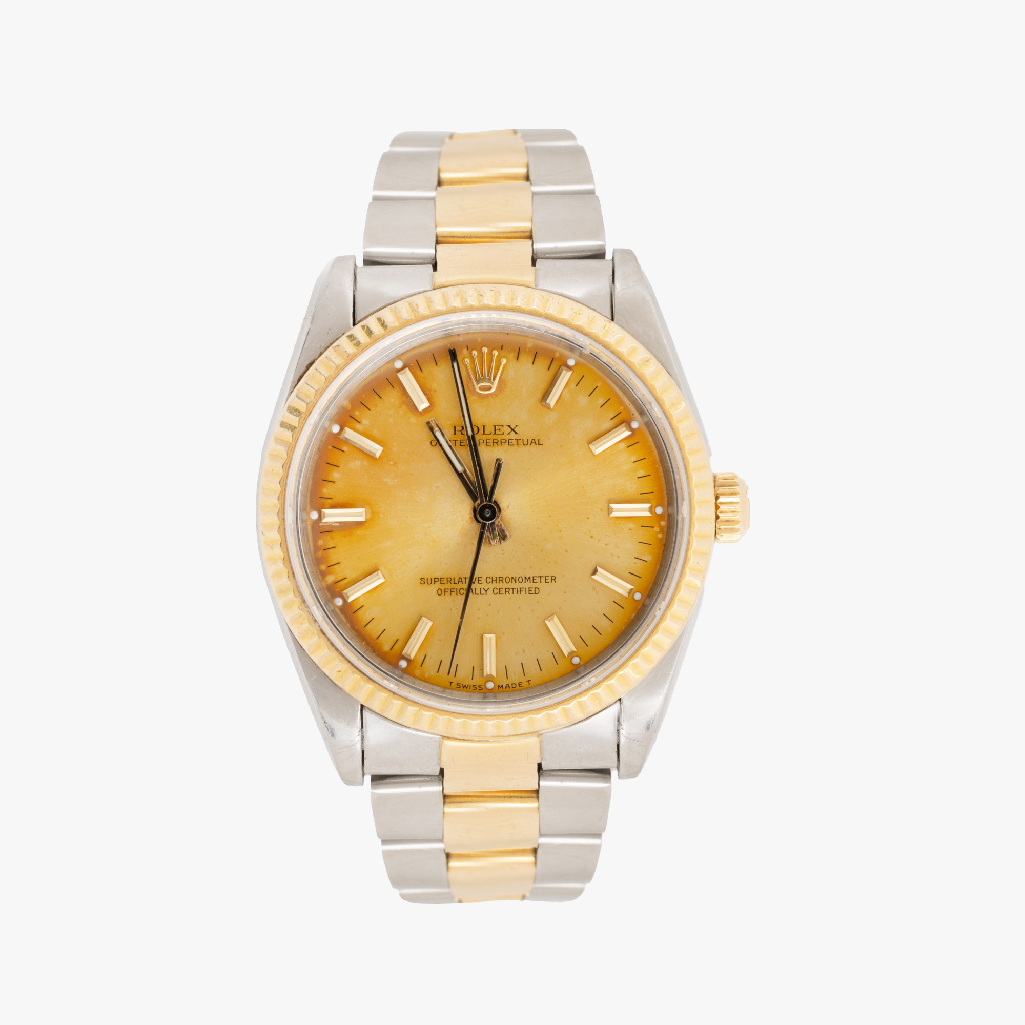 Ceas Rolex Oyster Perpetual, din aur și oțel, de mână, unisex