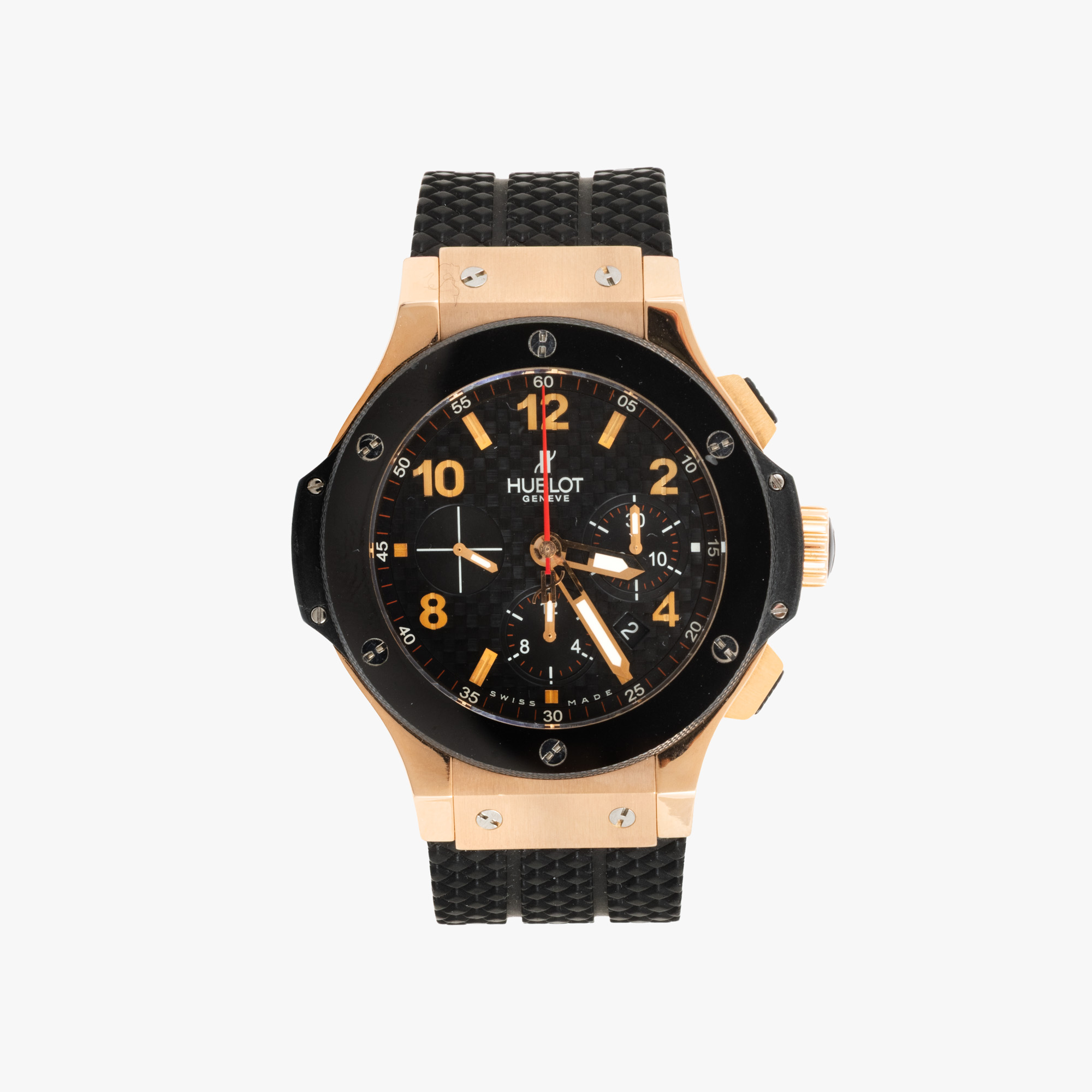 Ceas Hublot Big Bang, din aur roz, titan și ceramică, de mână, bărbătesc, însoțit de cutia de călătorie originală