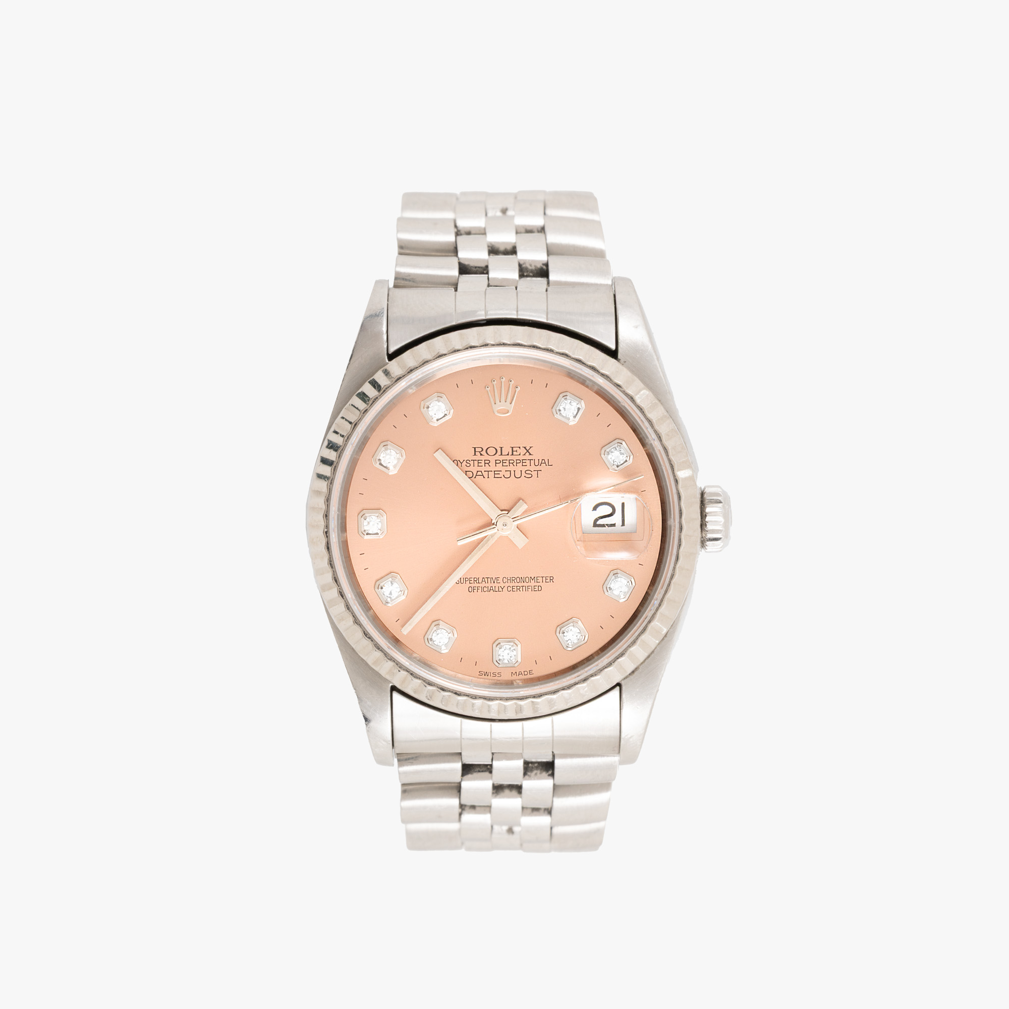 Ceas Rolex Datejust, cu diamante, de mână, de damă, însoțit de zale suplimentare