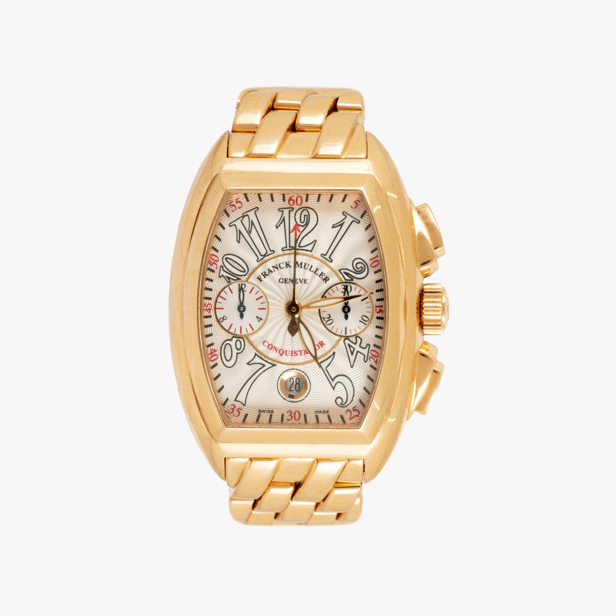 Ceas Franck Muller Conquistador, din aur, de mână, bărbătesc, însoțit de cutie originală