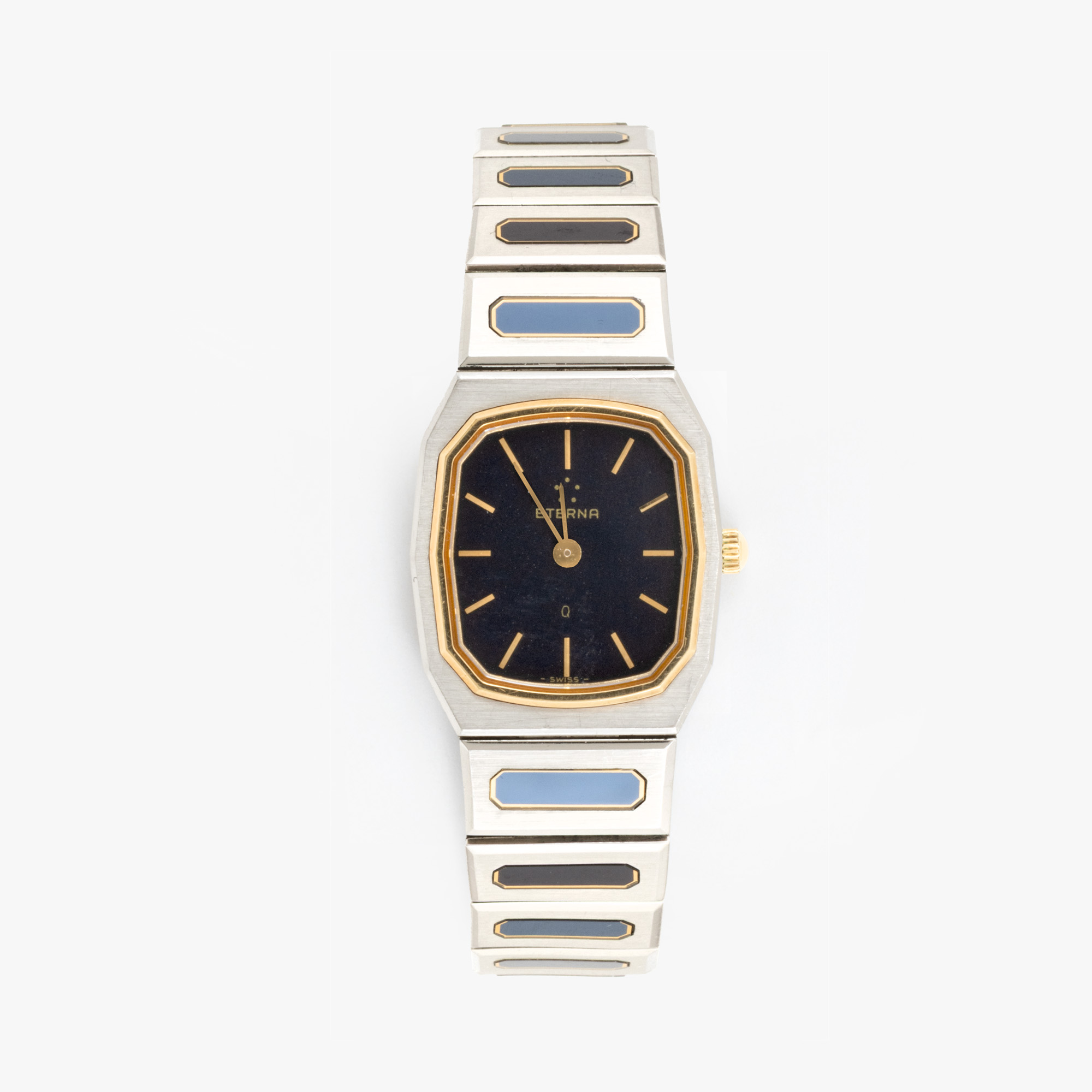 Rare Eterna CXXV, 125th anniversary edition, made from gold and steel, with sapphires, hand, for ladies, accompanied by the original box