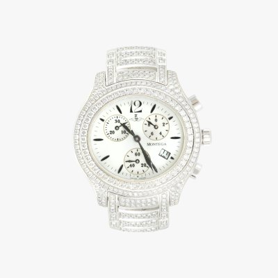 Ceas Montega, din aur, decorat cu diamante, de mână, de damă