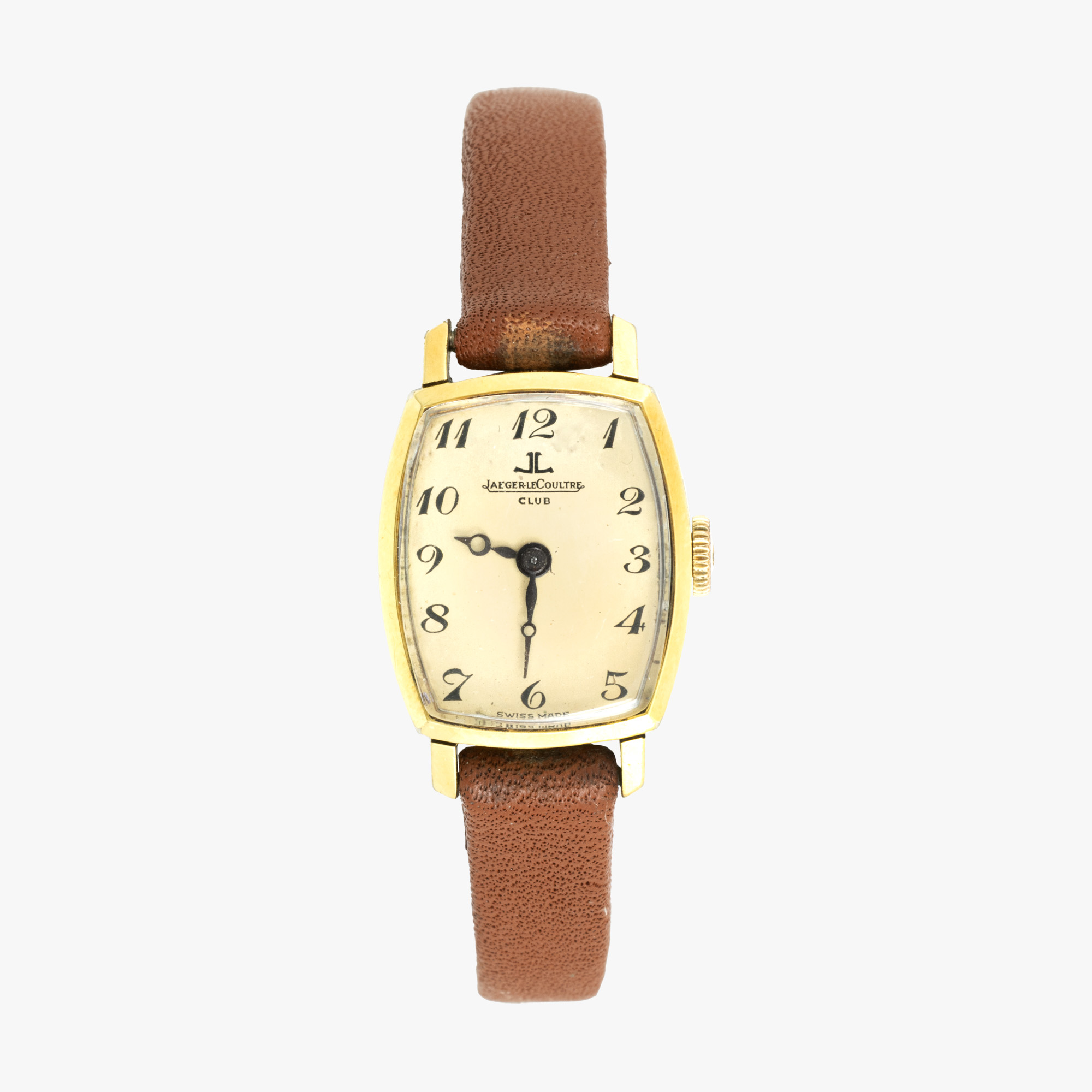 Ceas Jaeger-LeCoultre Club, din oțel placat cu aur, de mână de damă