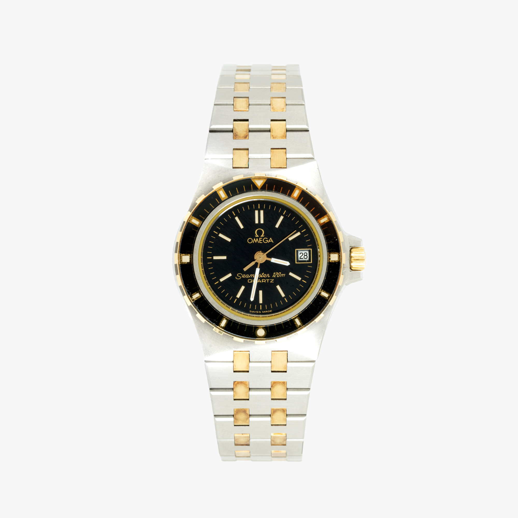 Ceas Omega Seamaster, din aur și oțel, de mână, de damă