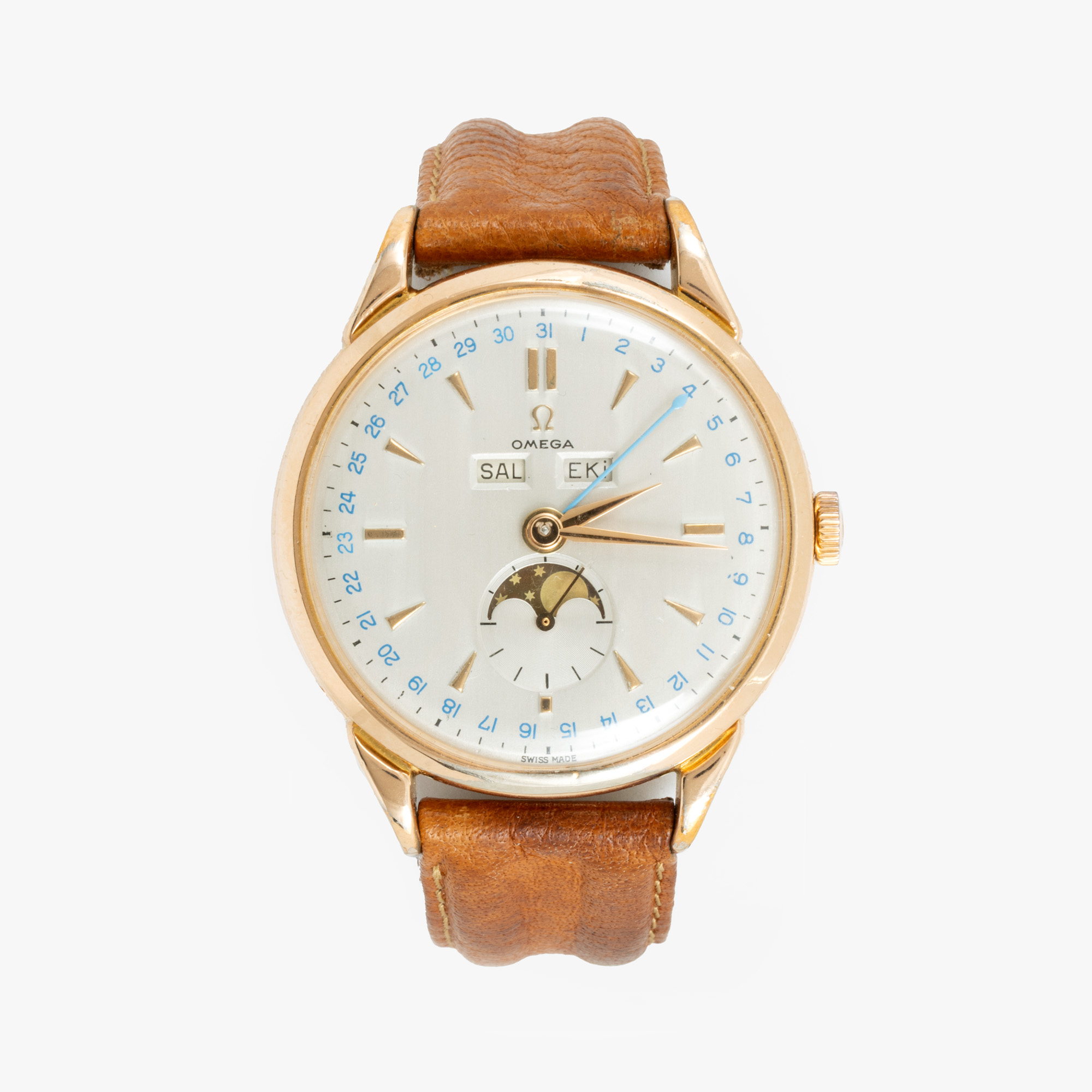 Omega Triple Calendar Watch, Gold Plated Steel, Men's, Hand