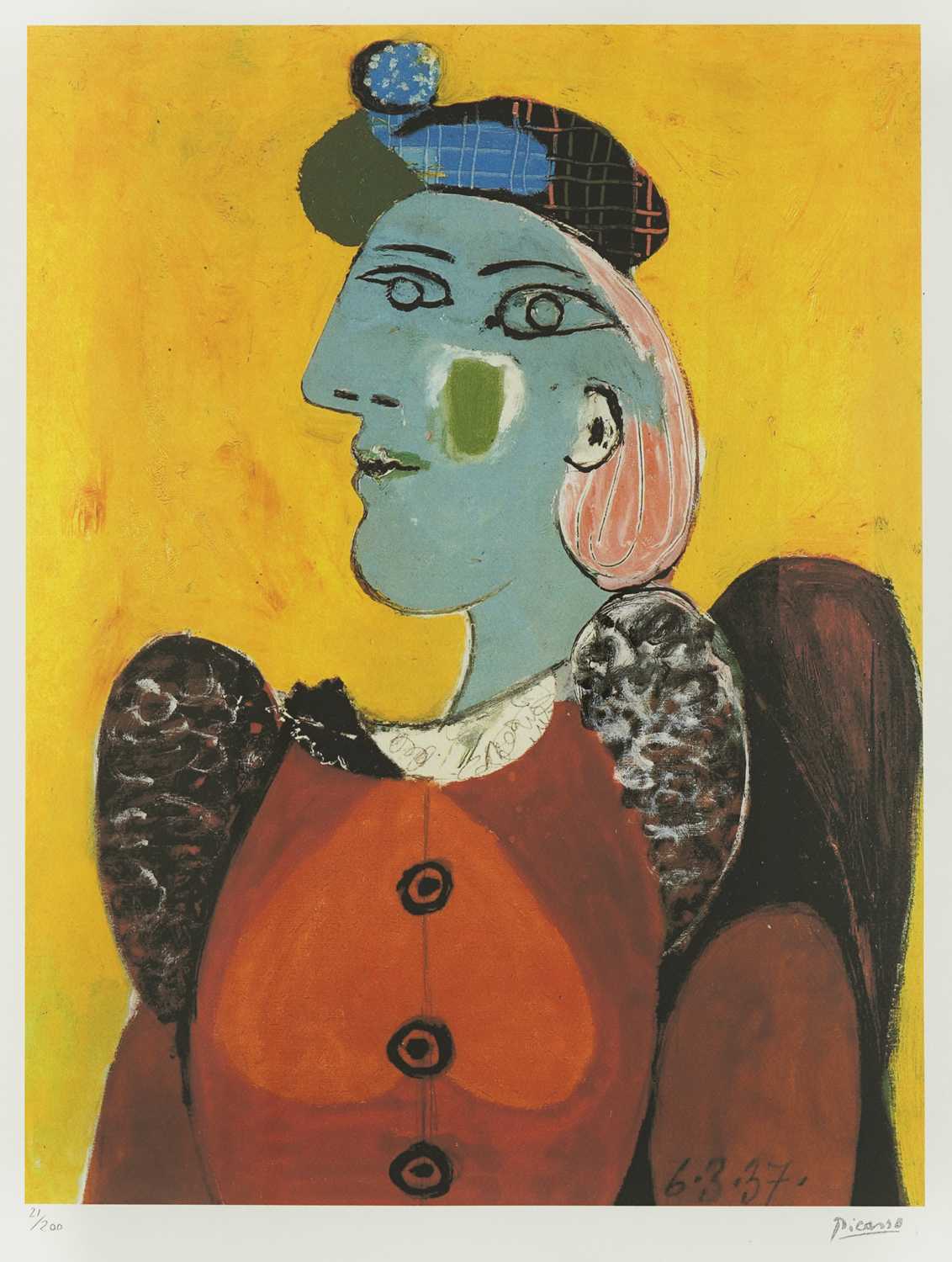 Woman with a Hat and a Red Dress