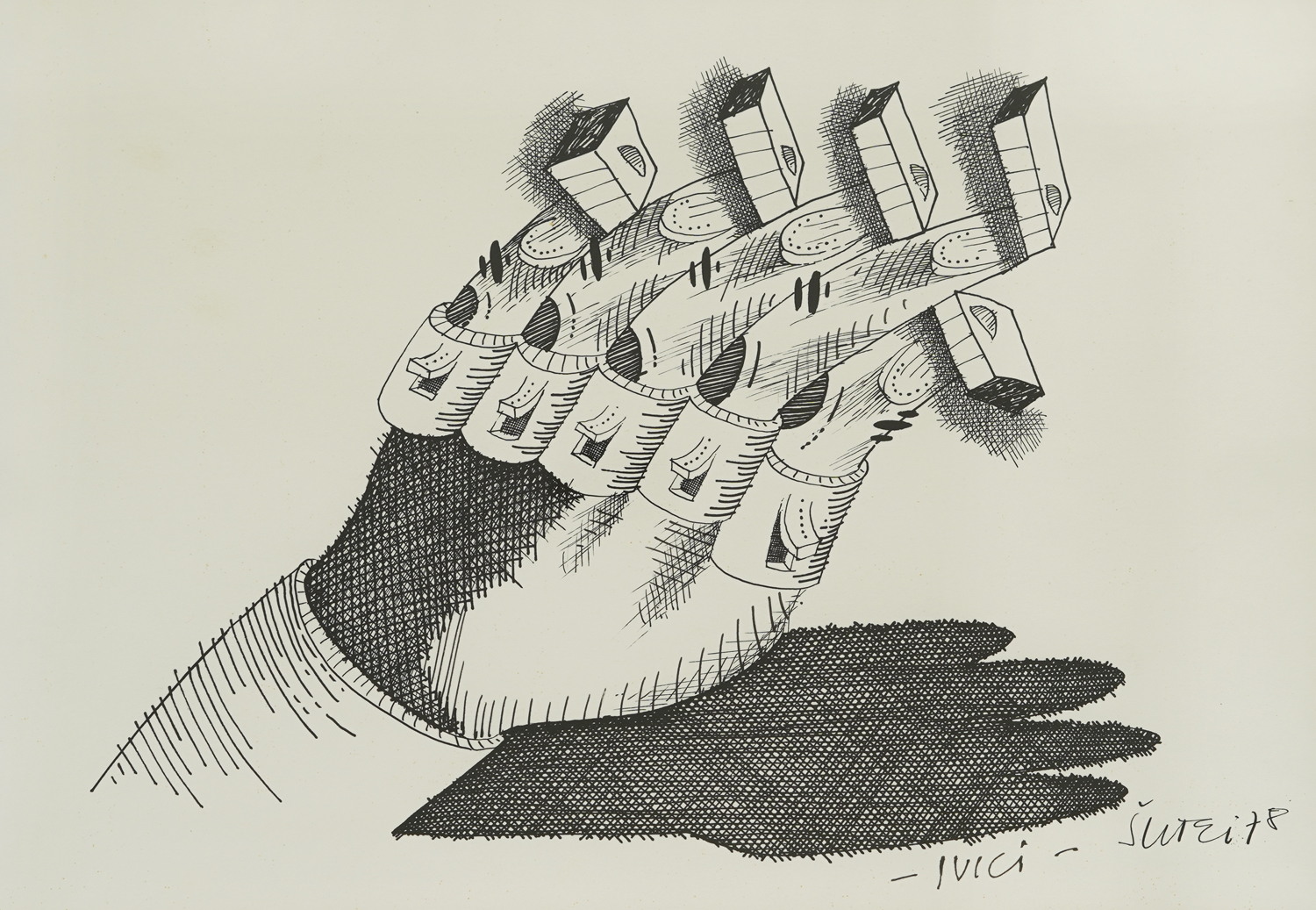 Ink from the cycle "hands"