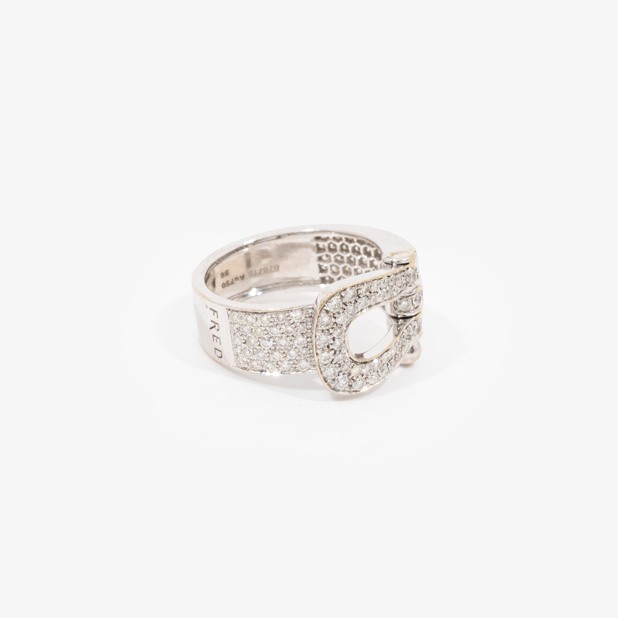 FRED ring, made of white gold, with diamonds, accompanied by additional gemological certificate