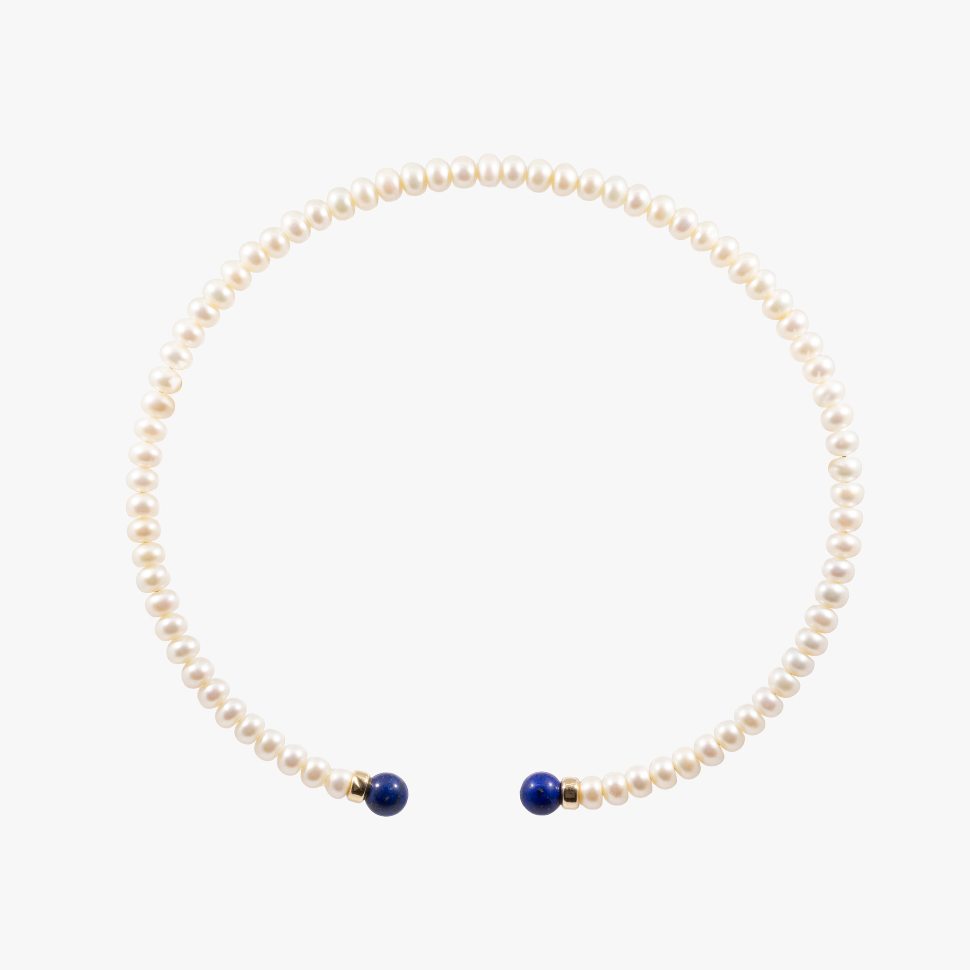 Choker din perle, decorat cu aur și lapis lazuli