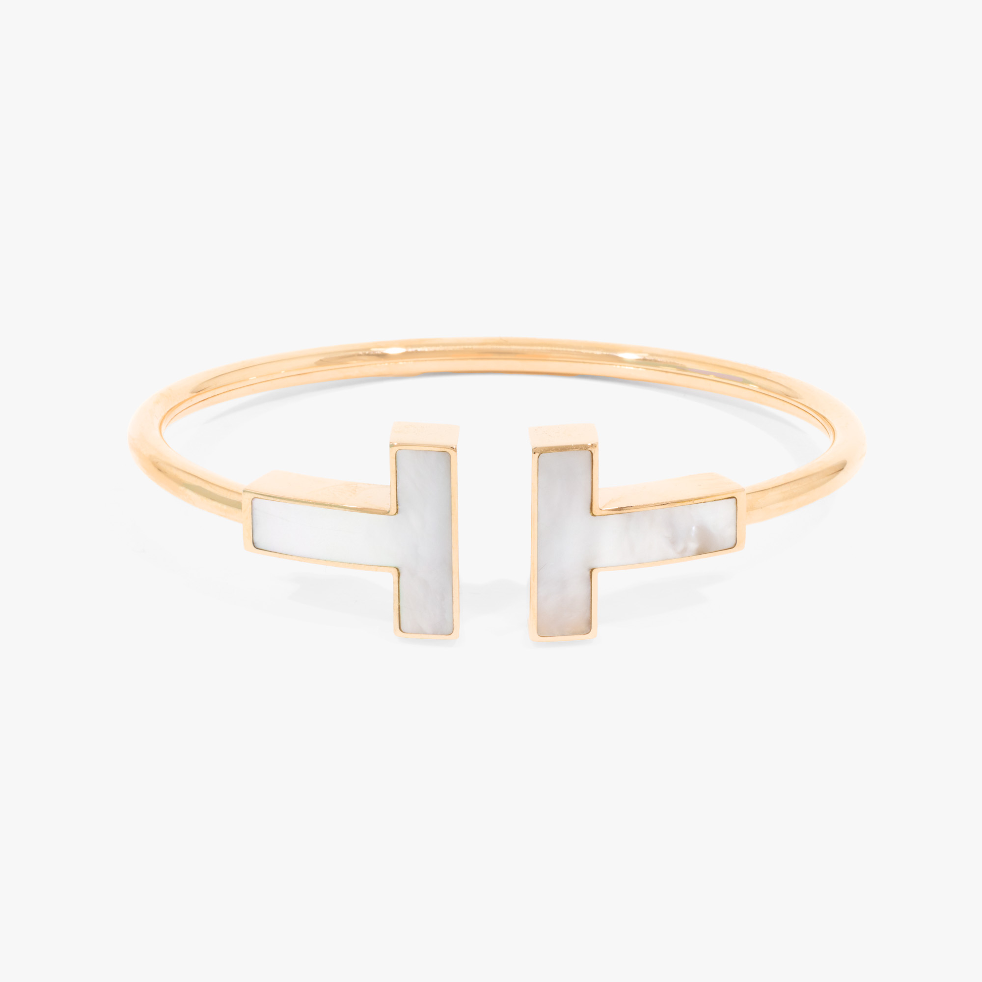 ”Tiffany T” - brățară Tiffany & Co, din aur roz, ornată cu sidef, însoțită de cutia originală