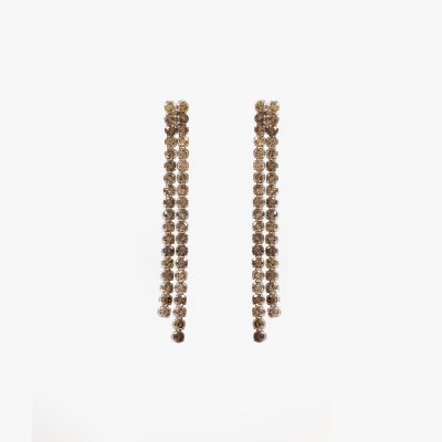 Pereche de cercei din aur alb, ornată cu diamante, însoțită de certificat gemologic IGI