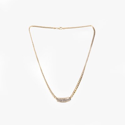 Colier Moncara din aur bicolor, decorat cu diamante, însoțit de cutia originală