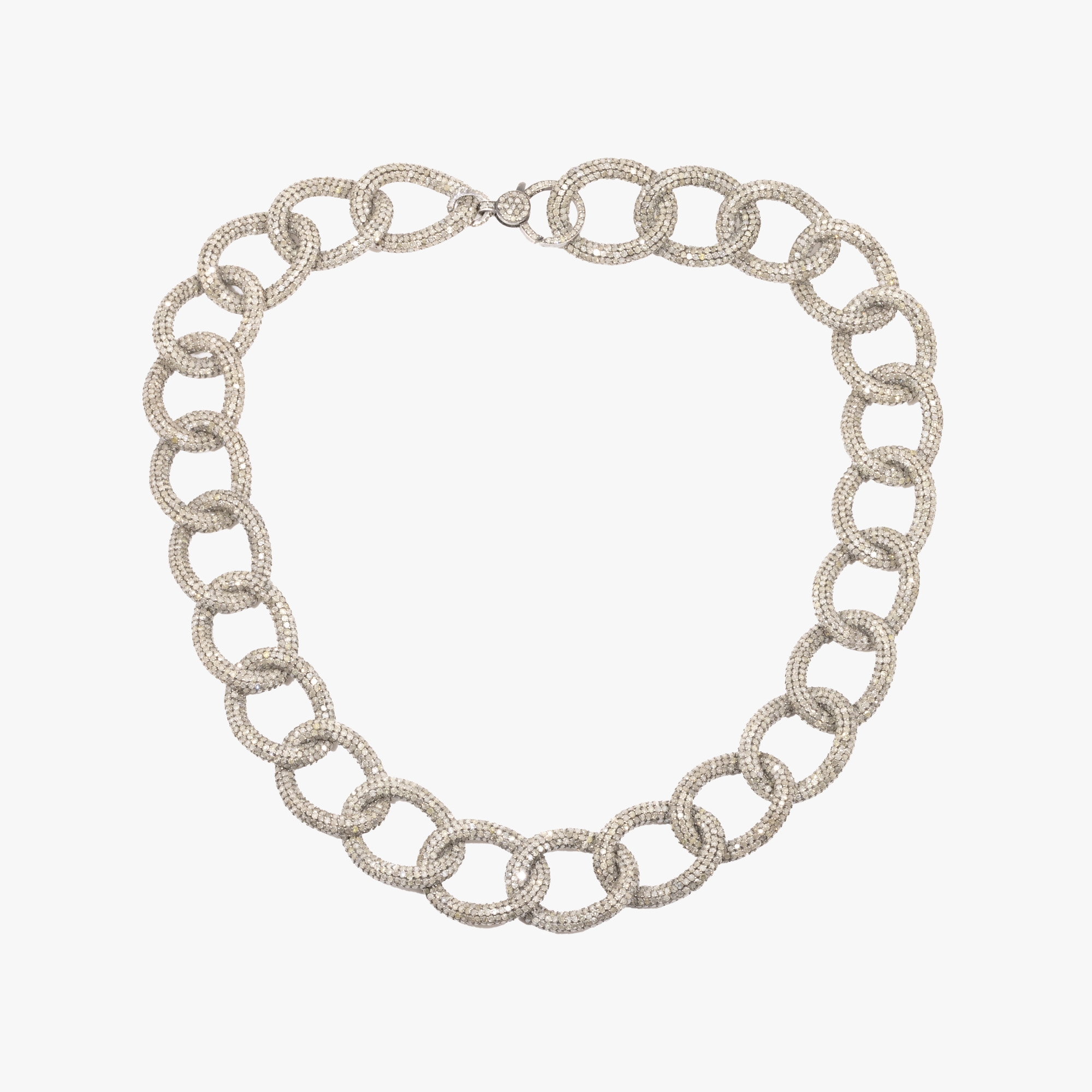 Colier din argint, pavat cu diamante cca. 62,63 ct.